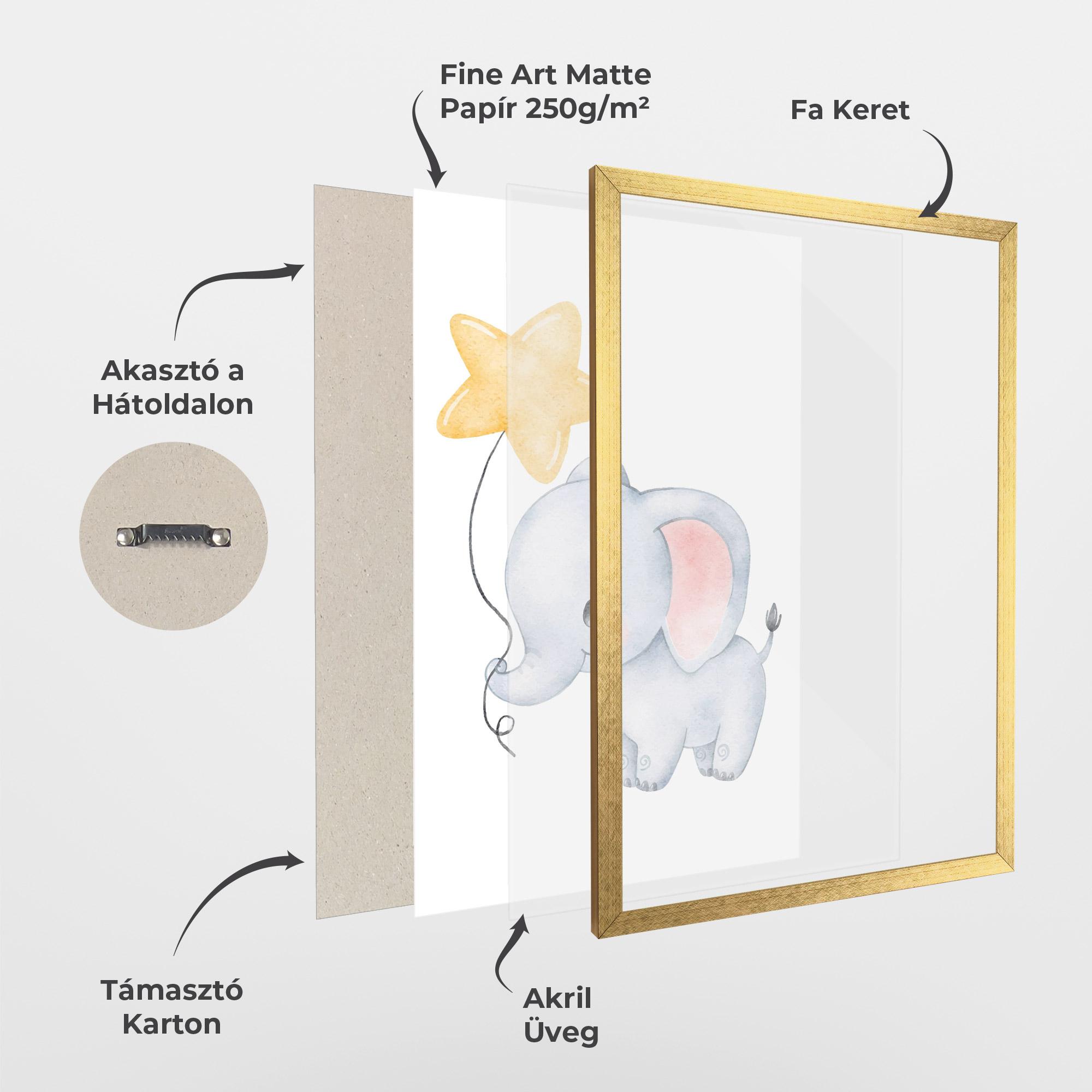 Keretezett Poszter Baby Elephant Kids mockup 1