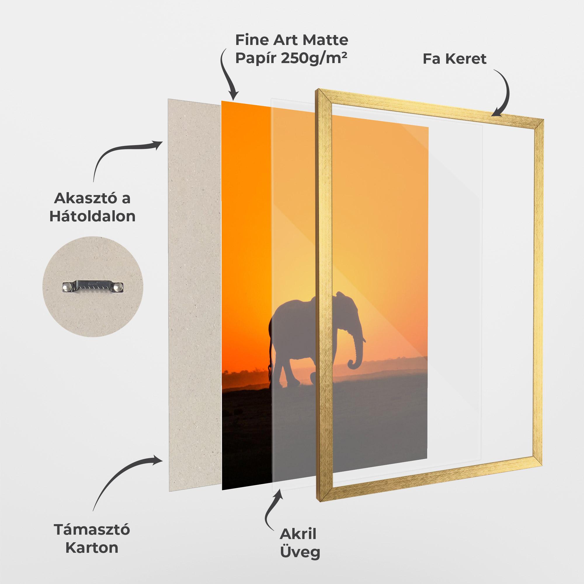 Keretezett Poszter Beautiful Elephant mockup 1