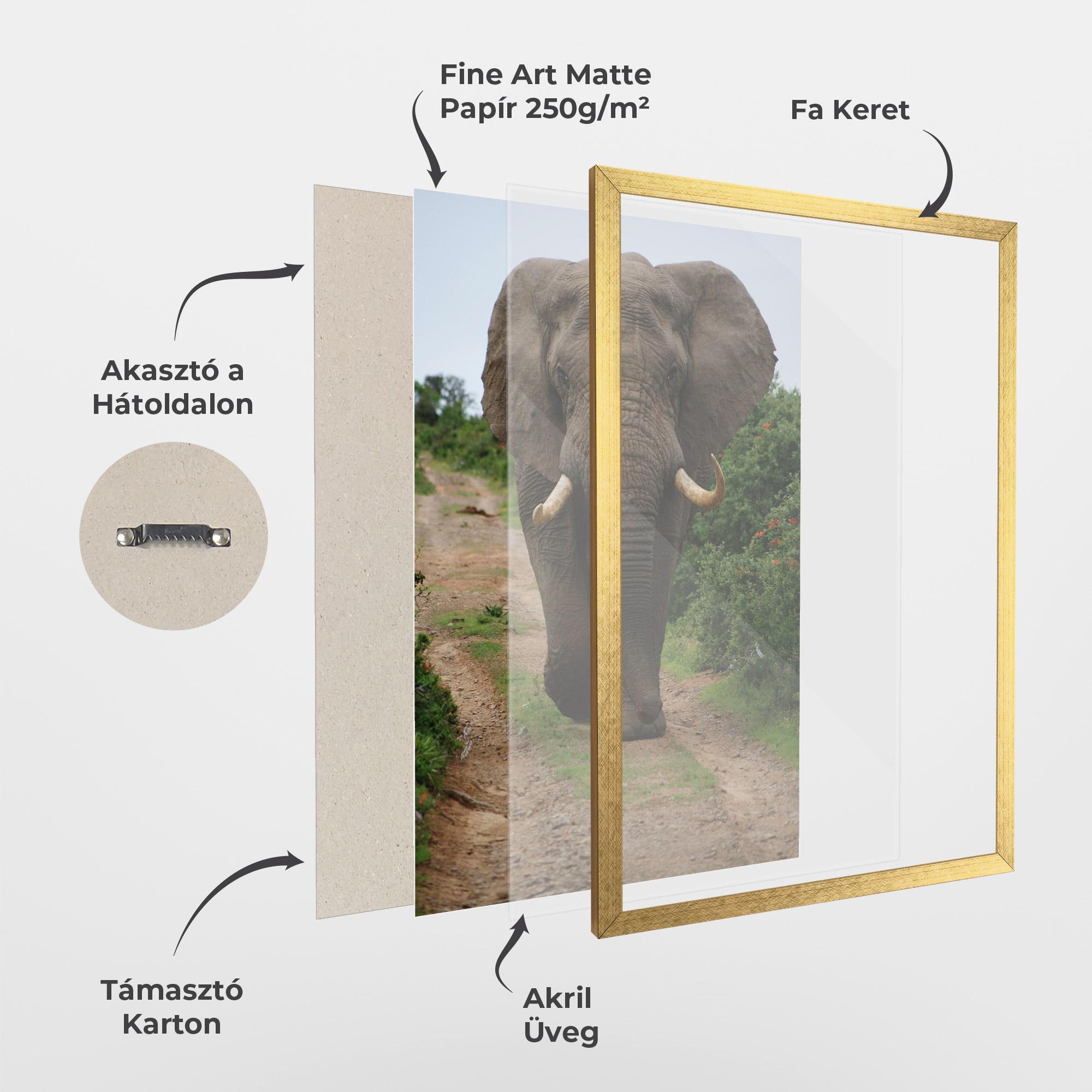 Keretezett Poszter Elephant Safari mockup 1