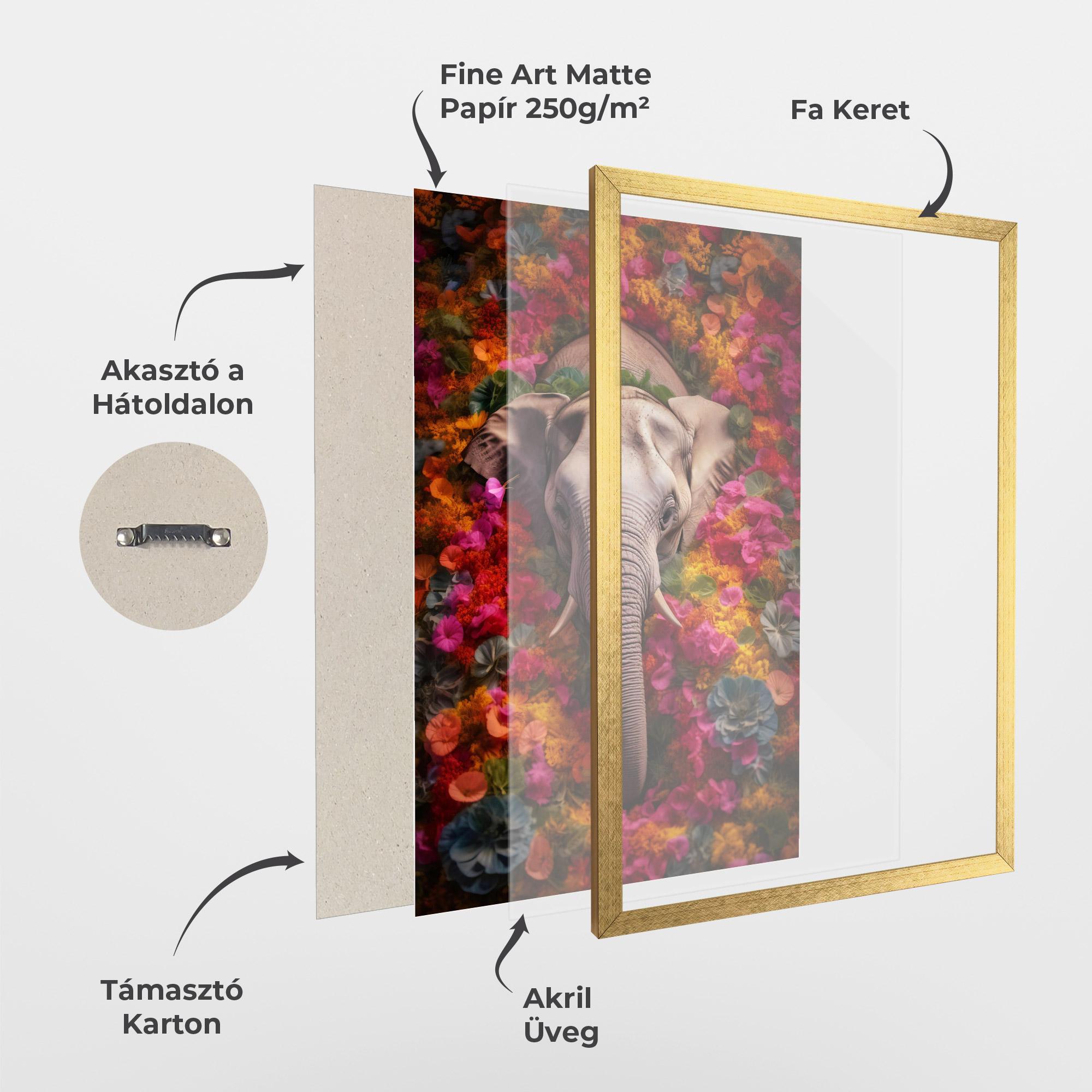 Keretezett Poszter Flower Elephant mockup 1