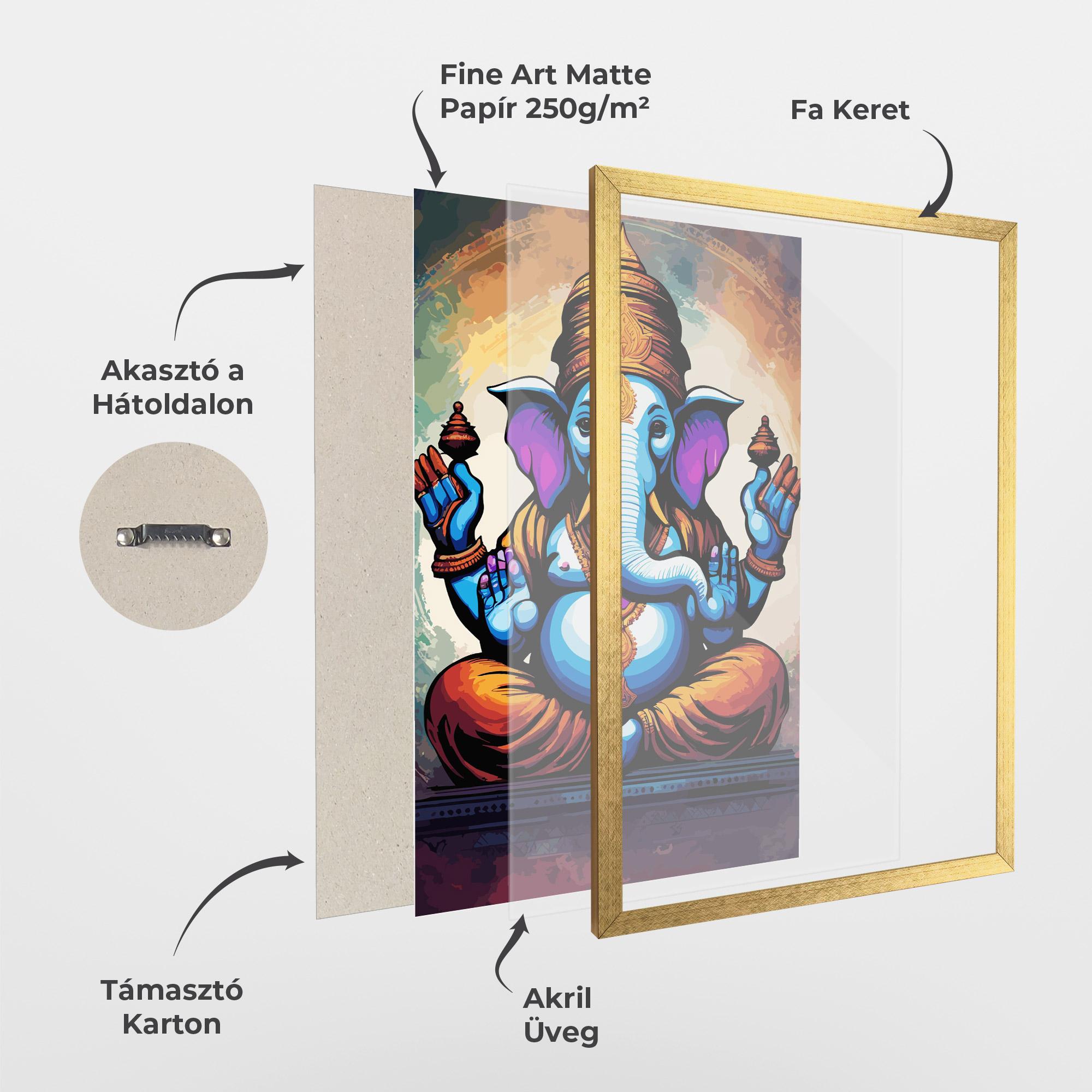 Keretezett Poszter Ganesh Colorful mockup 1