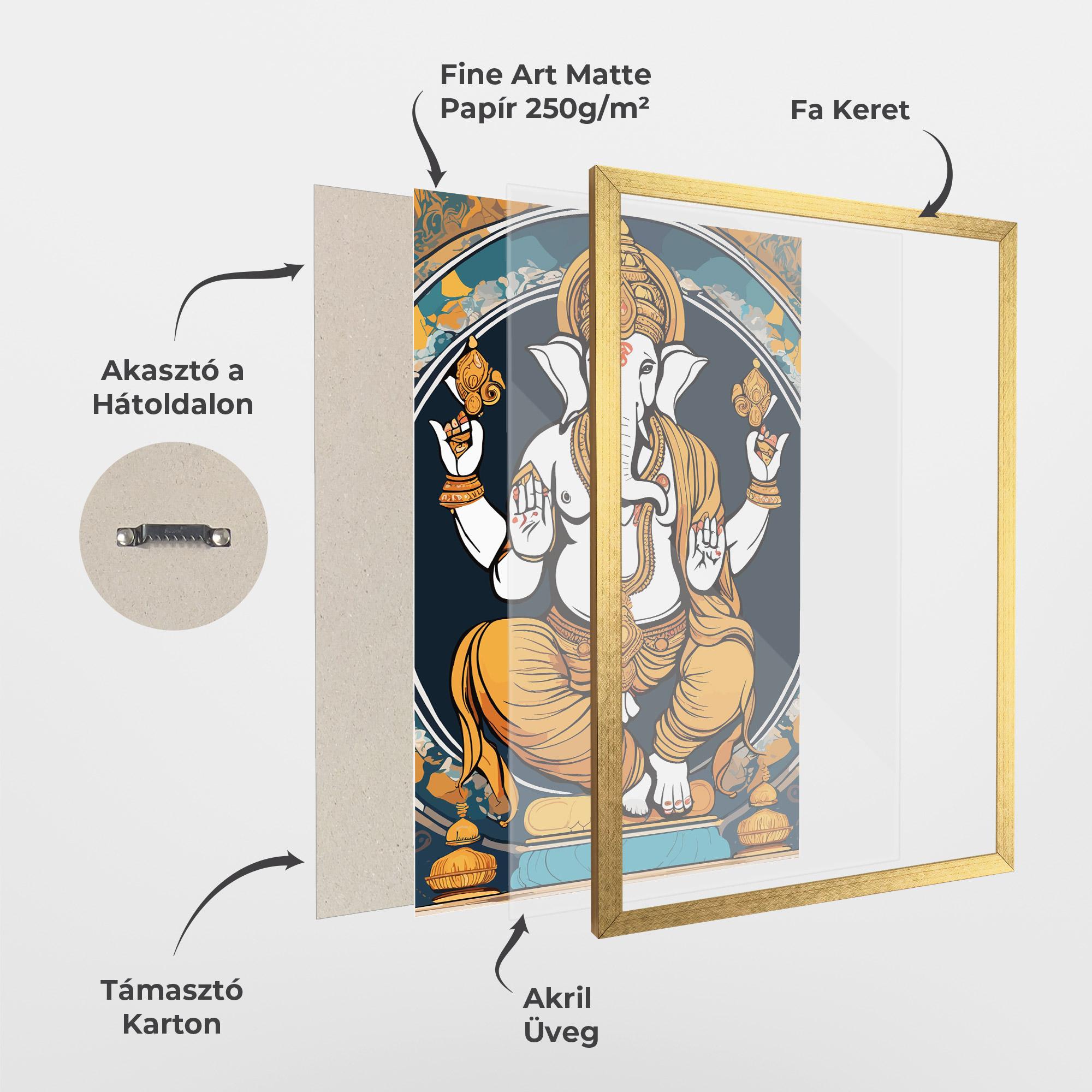 Keretezett Poszter Gold Ganpati mockup 1