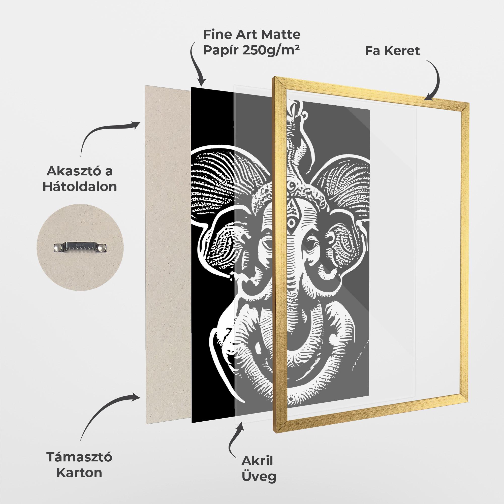 Keretezett Poszter White Head Elephant mockup 1