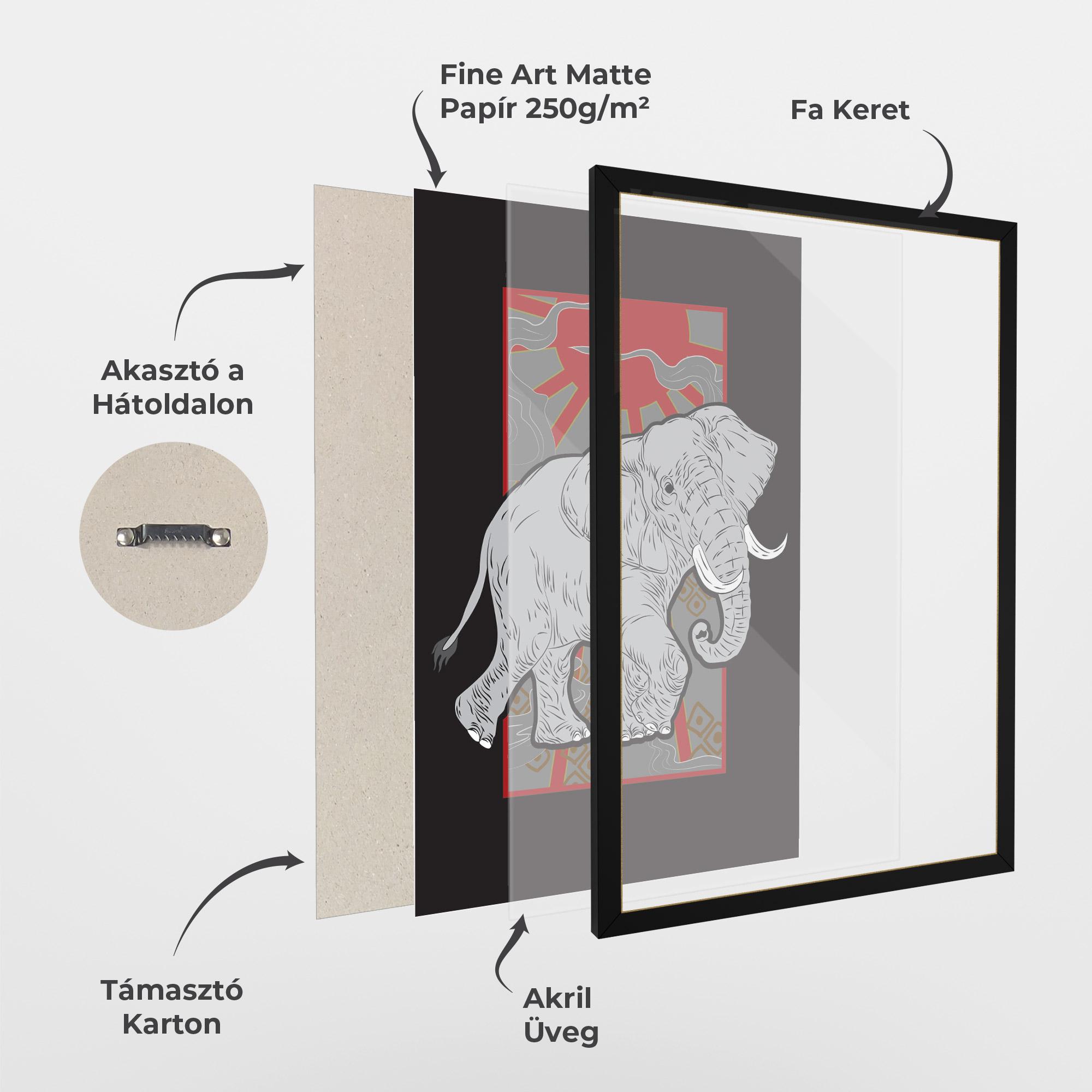 Keretezett Poszter Asian Elephant mockup 1