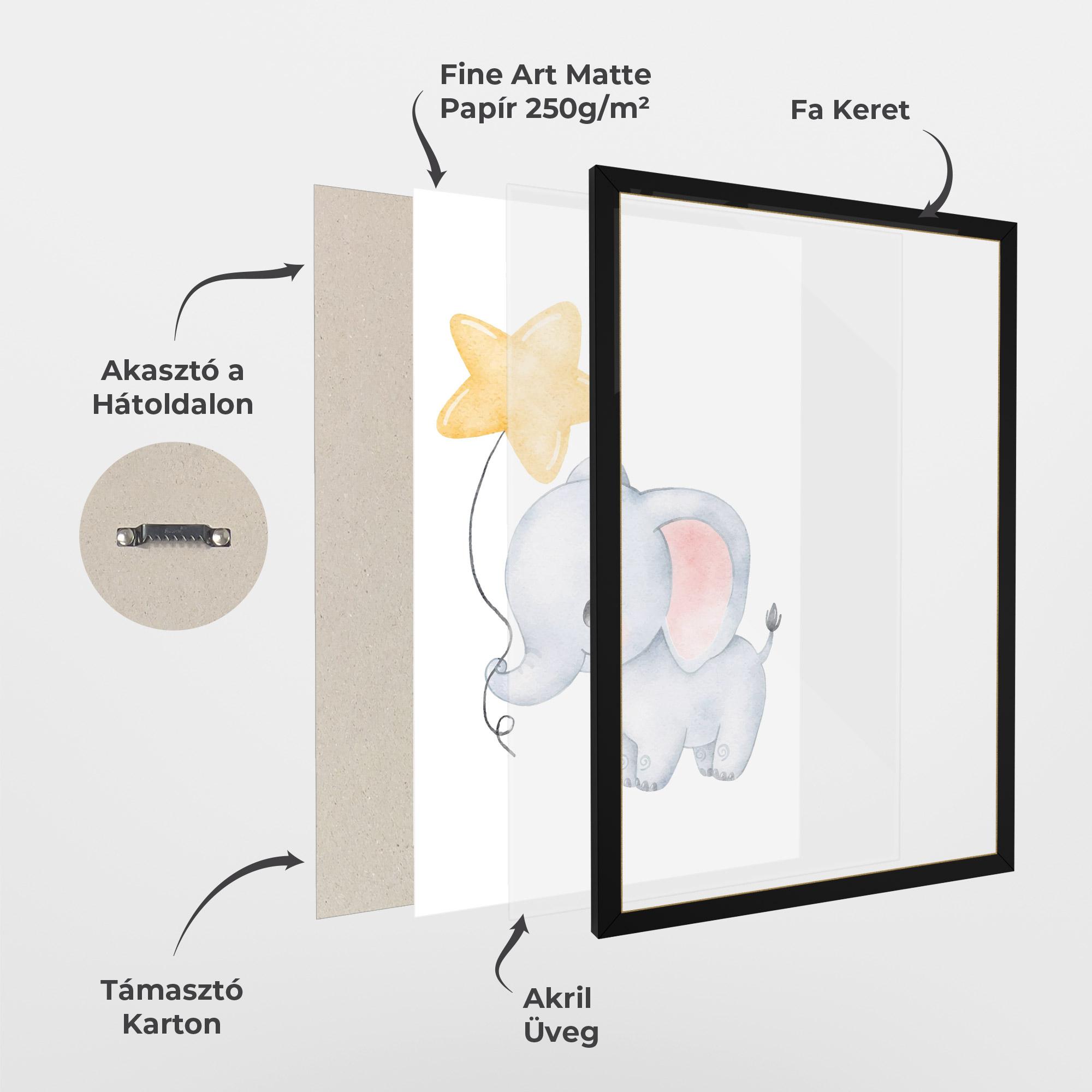 Keretezett Poszter Baby Elephant Kids mockup 1