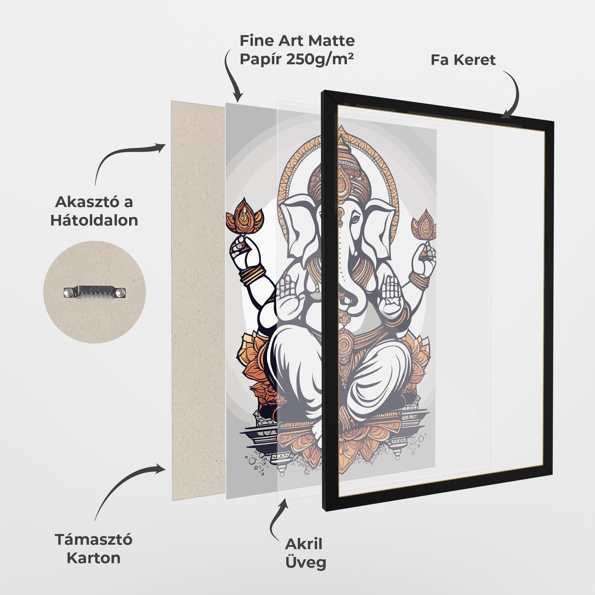 Keretezett Poszter Chaturthi Grey mockup 1