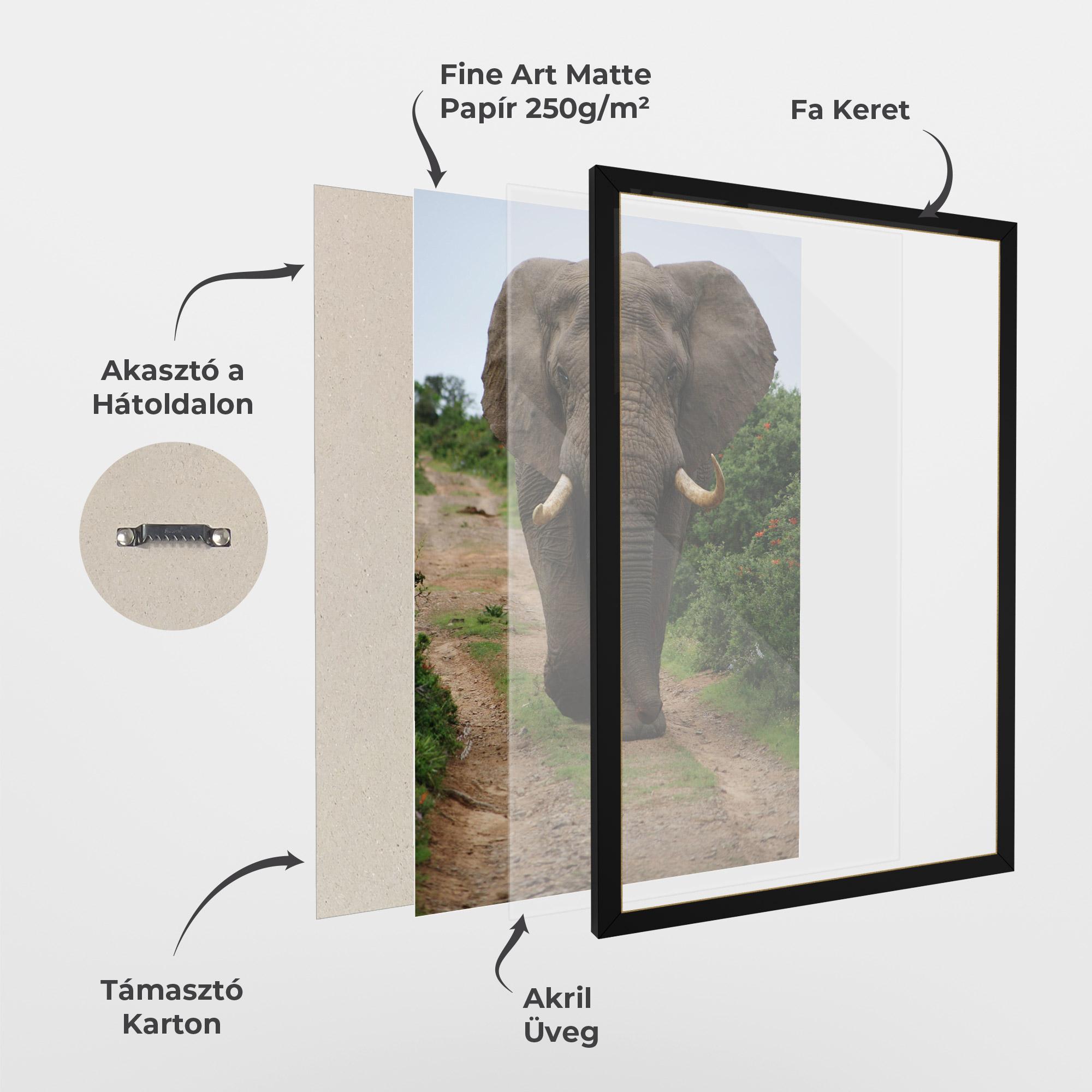 Keretezett Poszter Elephant Safari mockup 1