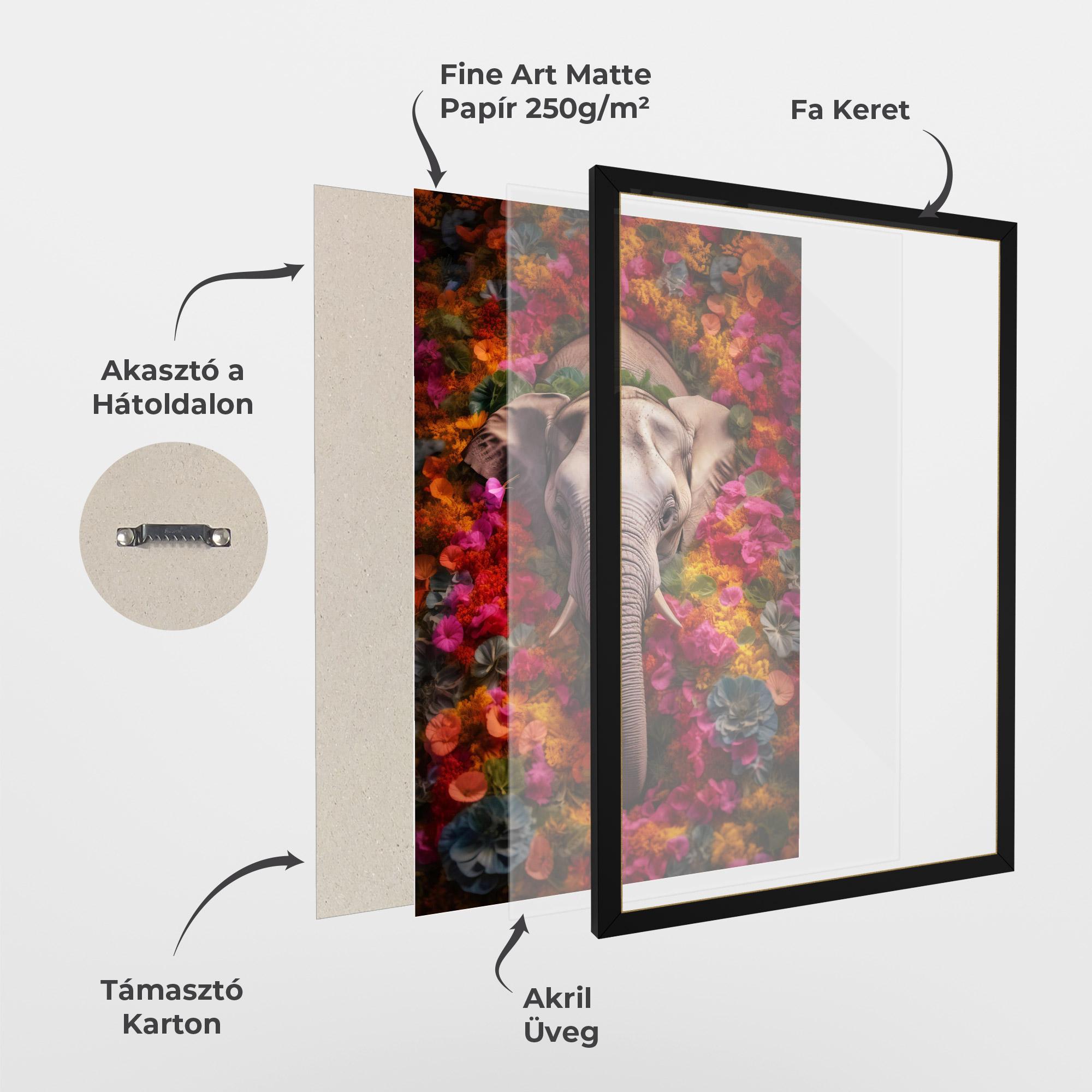 Keretezett Poszter Flower Elephant mockup 1