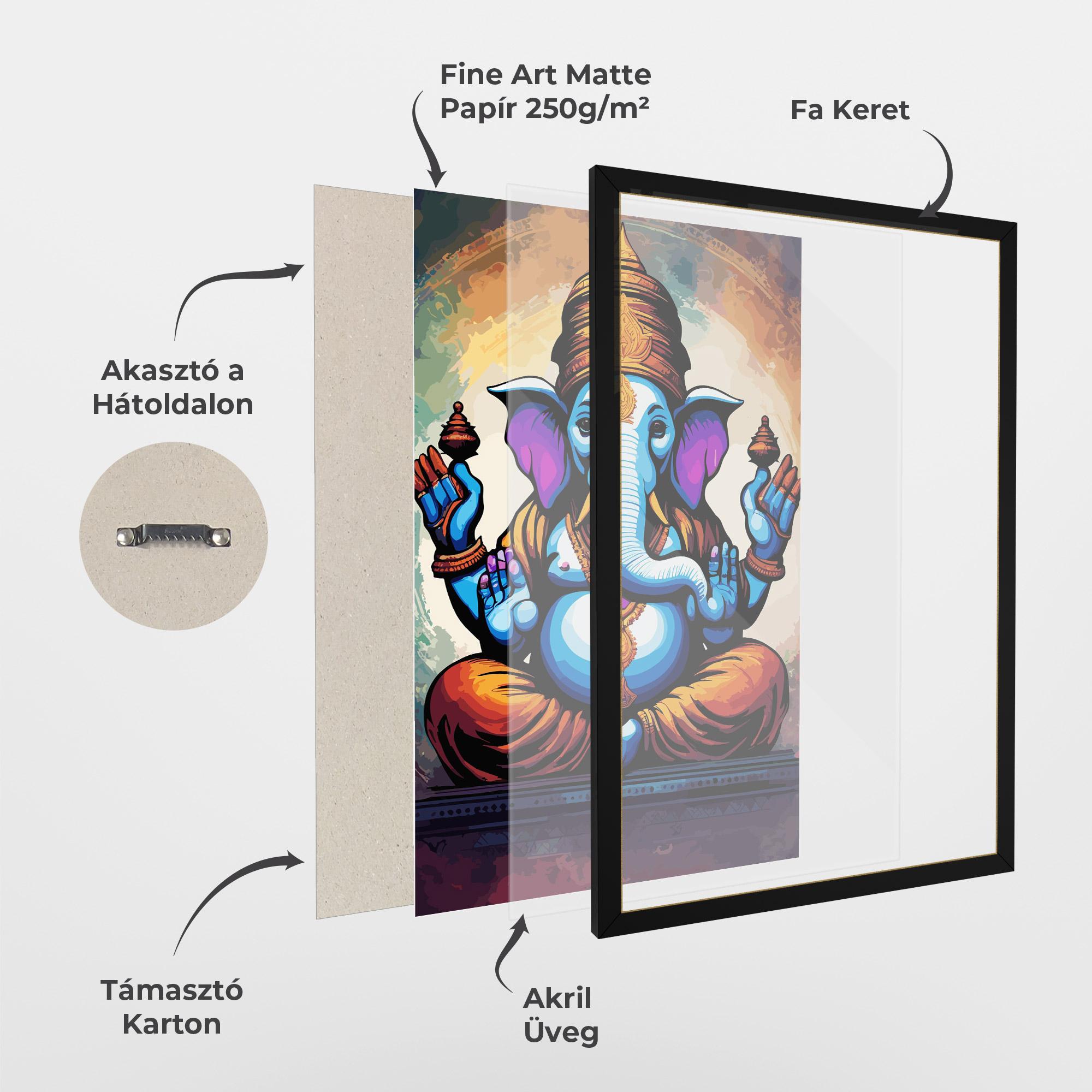 Keretezett Poszter Ganesh Colorful mockup 1