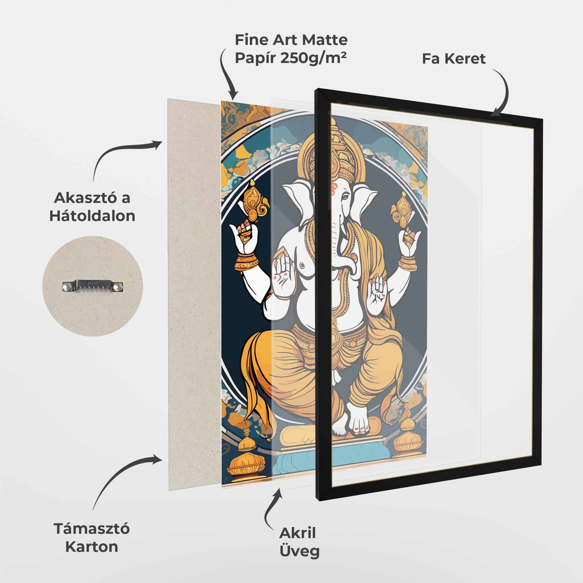 Keretezett Poszter Gold Ganpati mockup 1