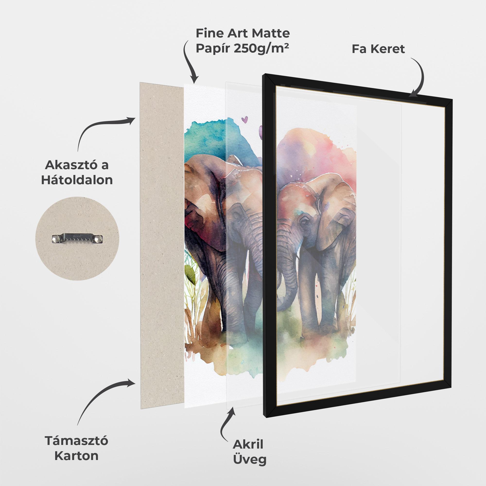 Keretezett Poszter Watercolor Love mockup 1