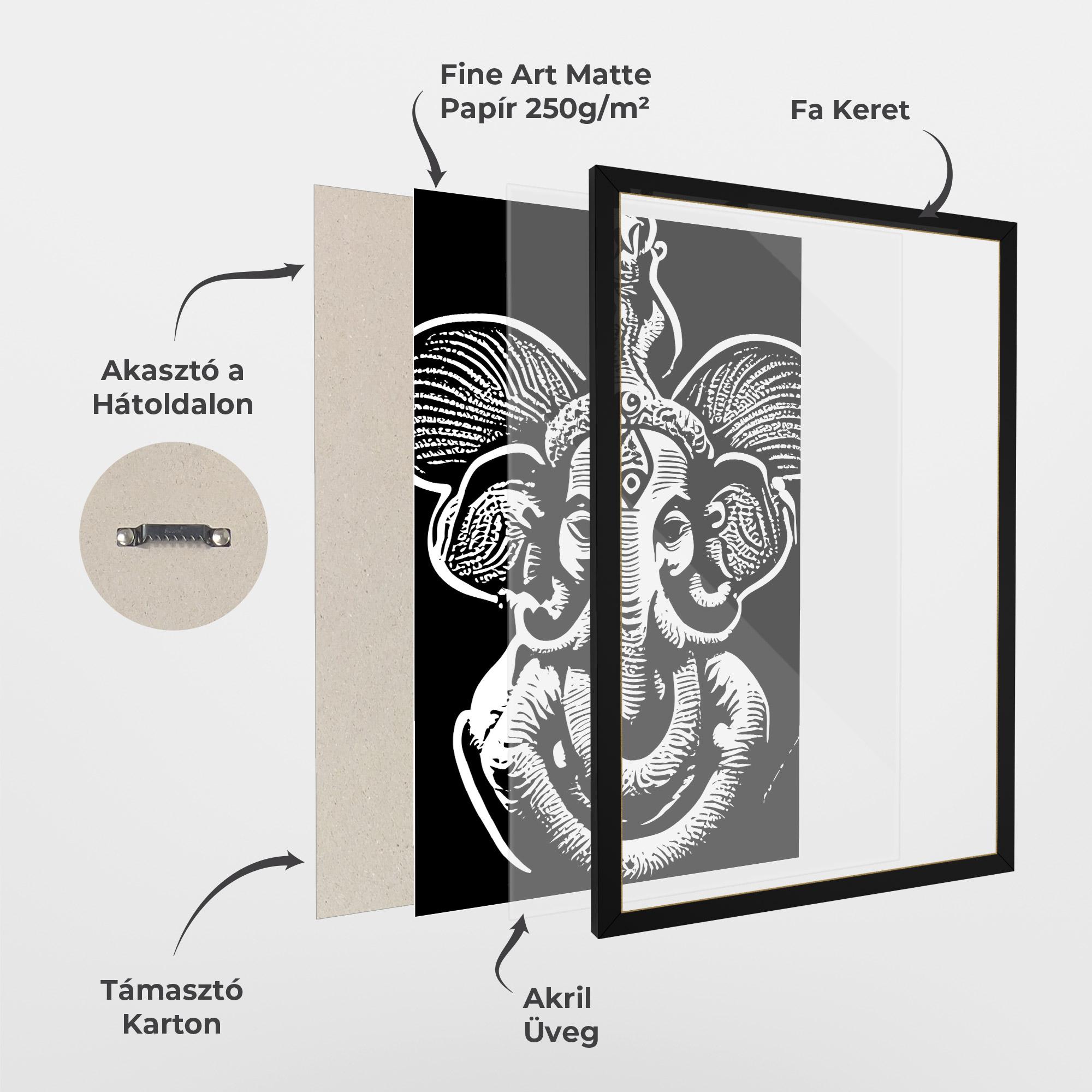 Keretezett Poszter White Head Elephant mockup 1
