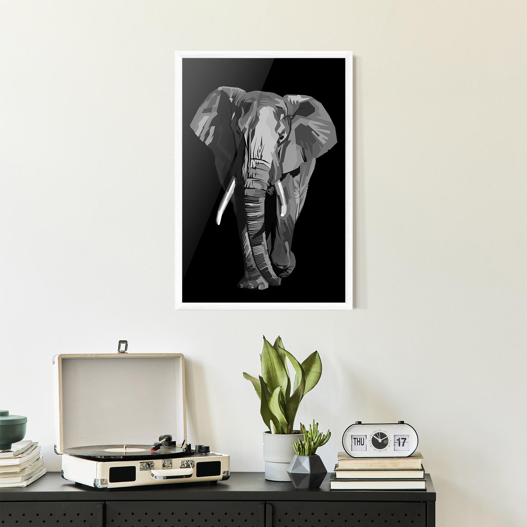 Keretezett Poszter Beautiful Grey Elephant mockup 2