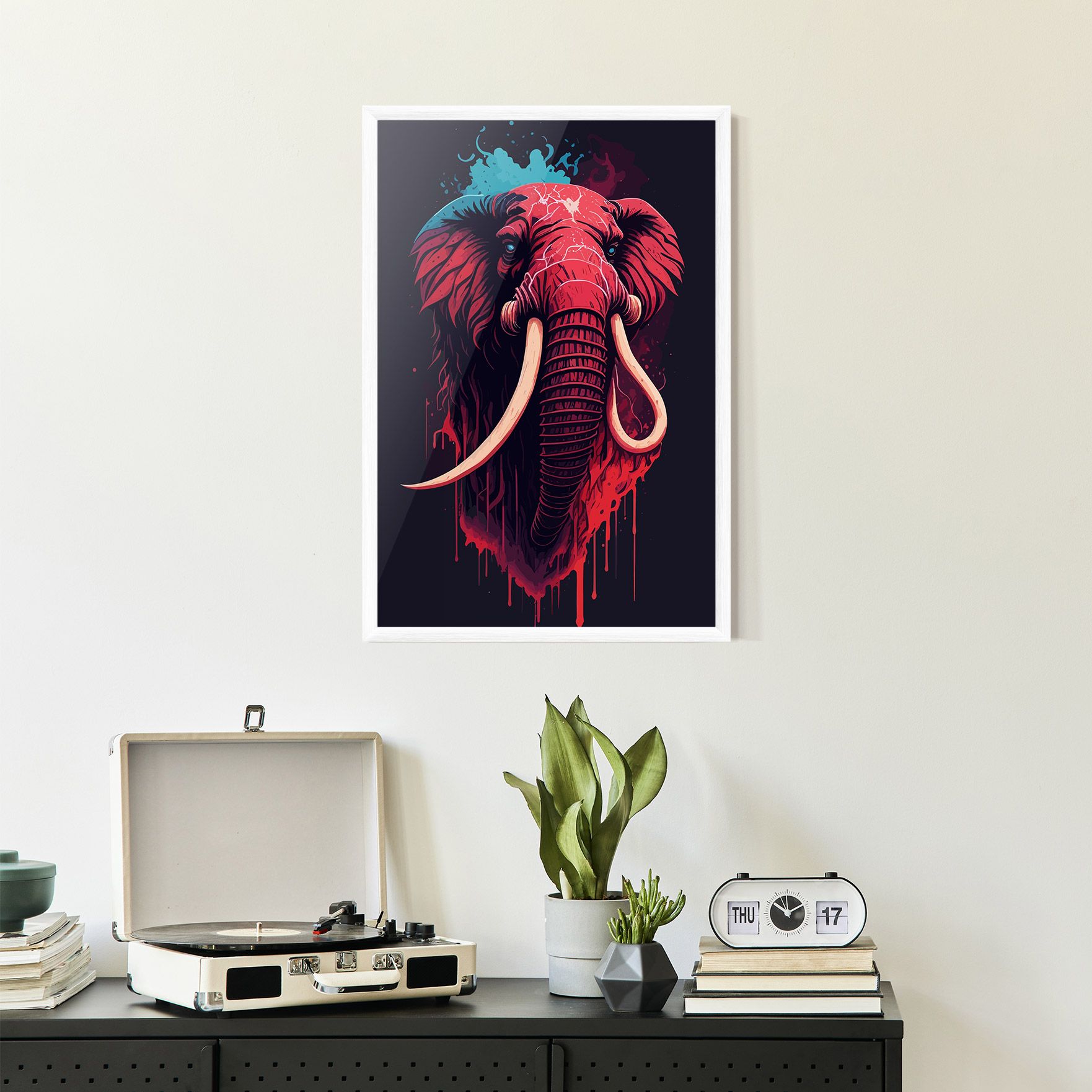 Blue Red Elephant mockup 2