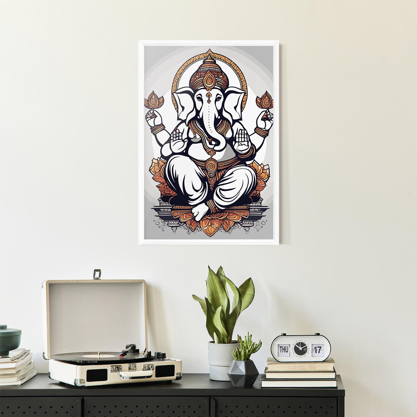 Keretezett Poszter Chaturthi Grey mockup 2