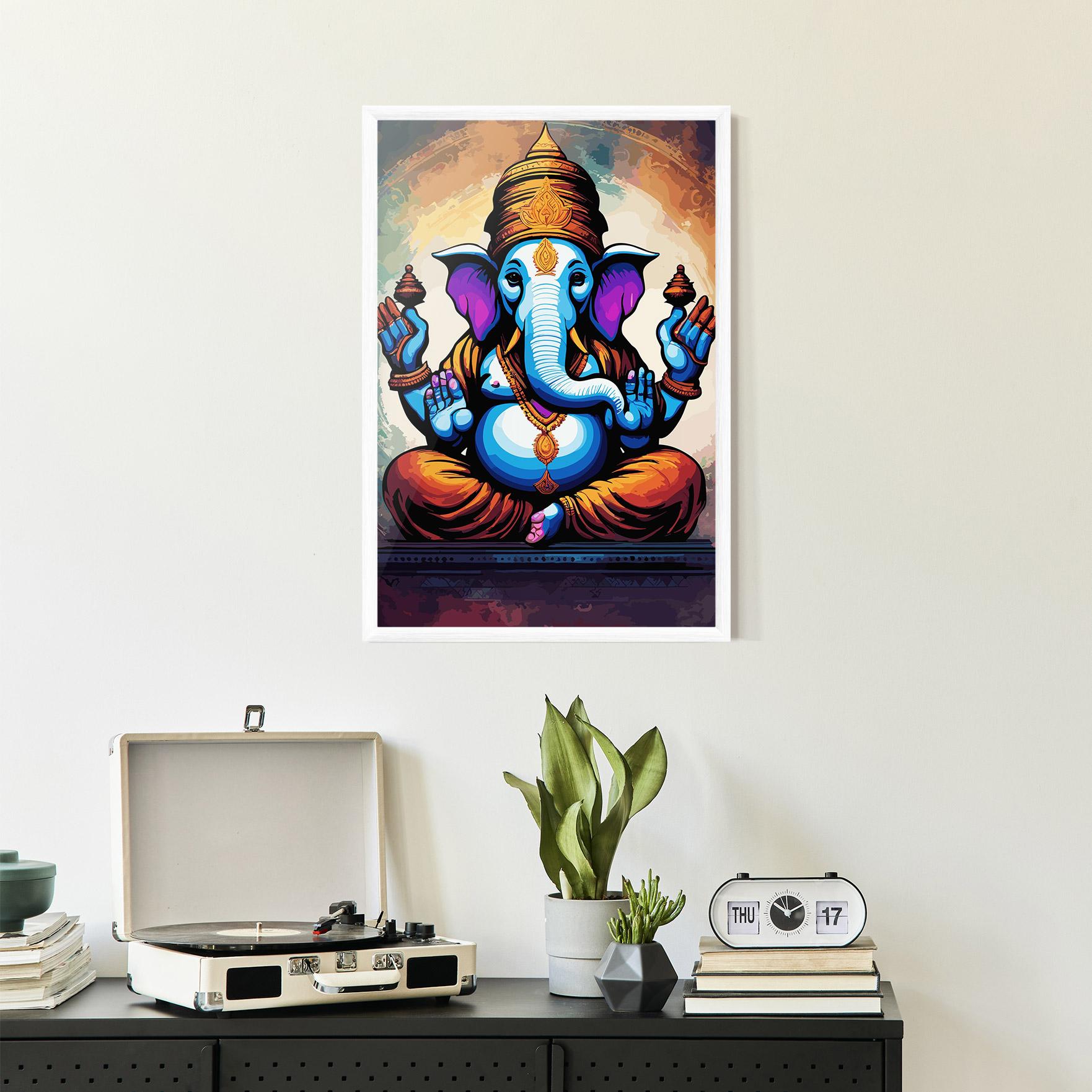 Keretezett Poszter Ganesh Colorful mockup 2