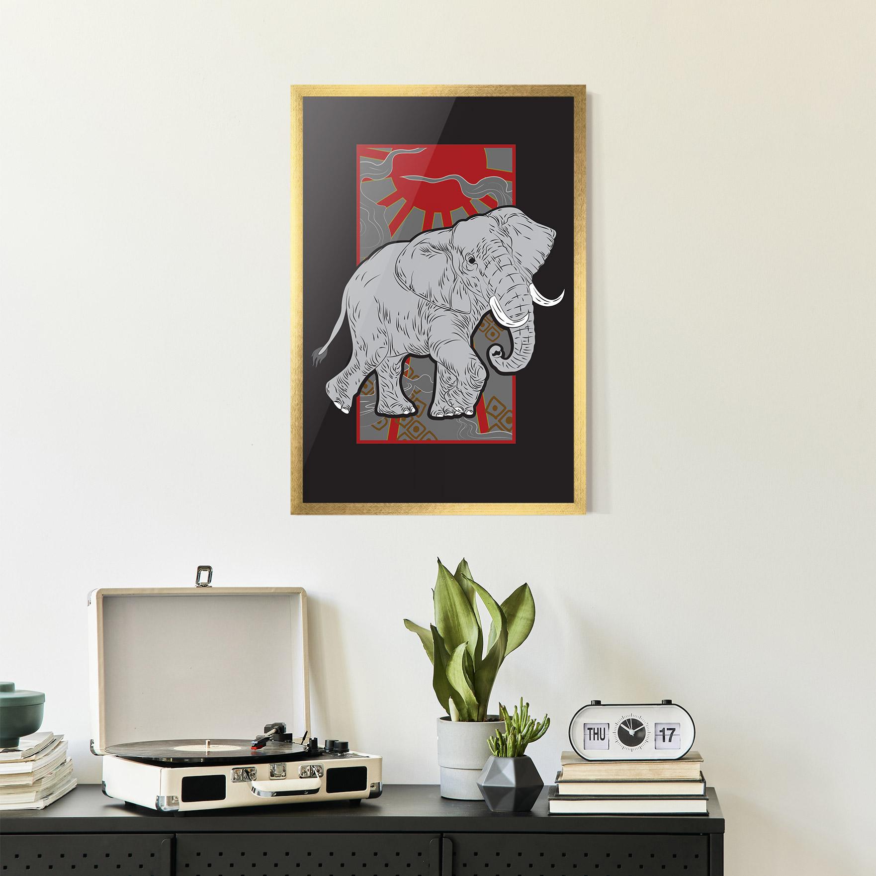 Keretezett Poszter Asian Elephant mockup 2