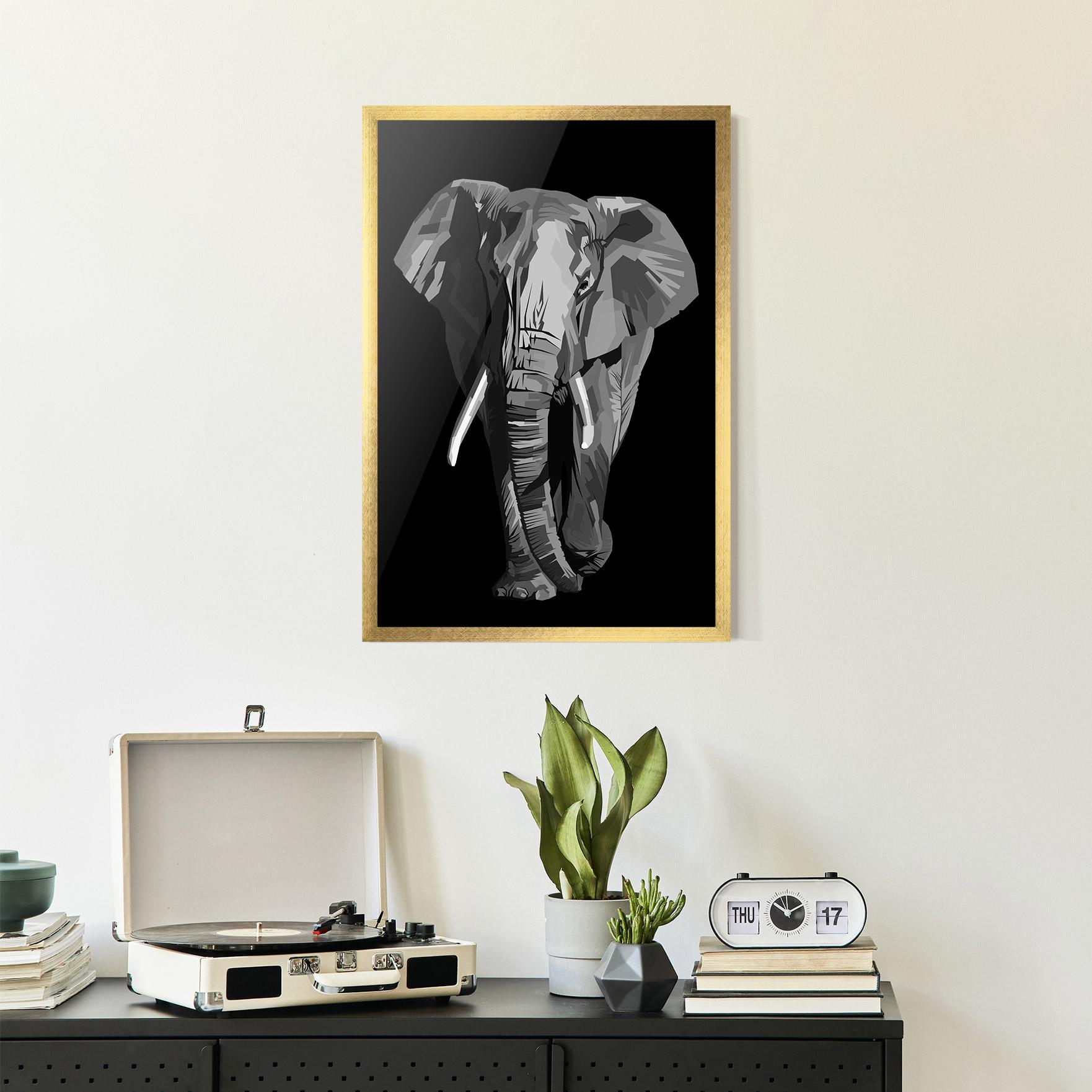 Keretezett Poszter Beautiful Grey Elephant mockup 2