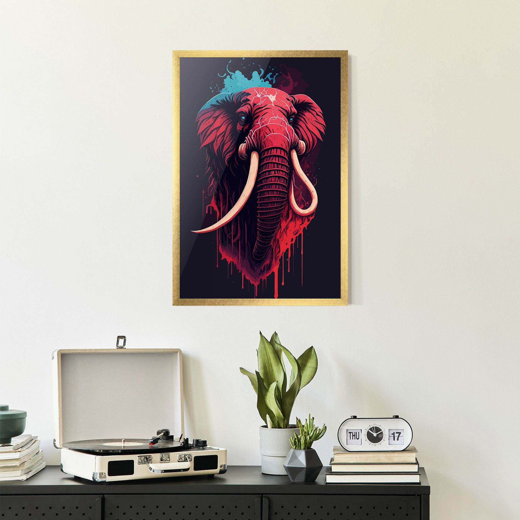Blue Red Elephant mockup 2
