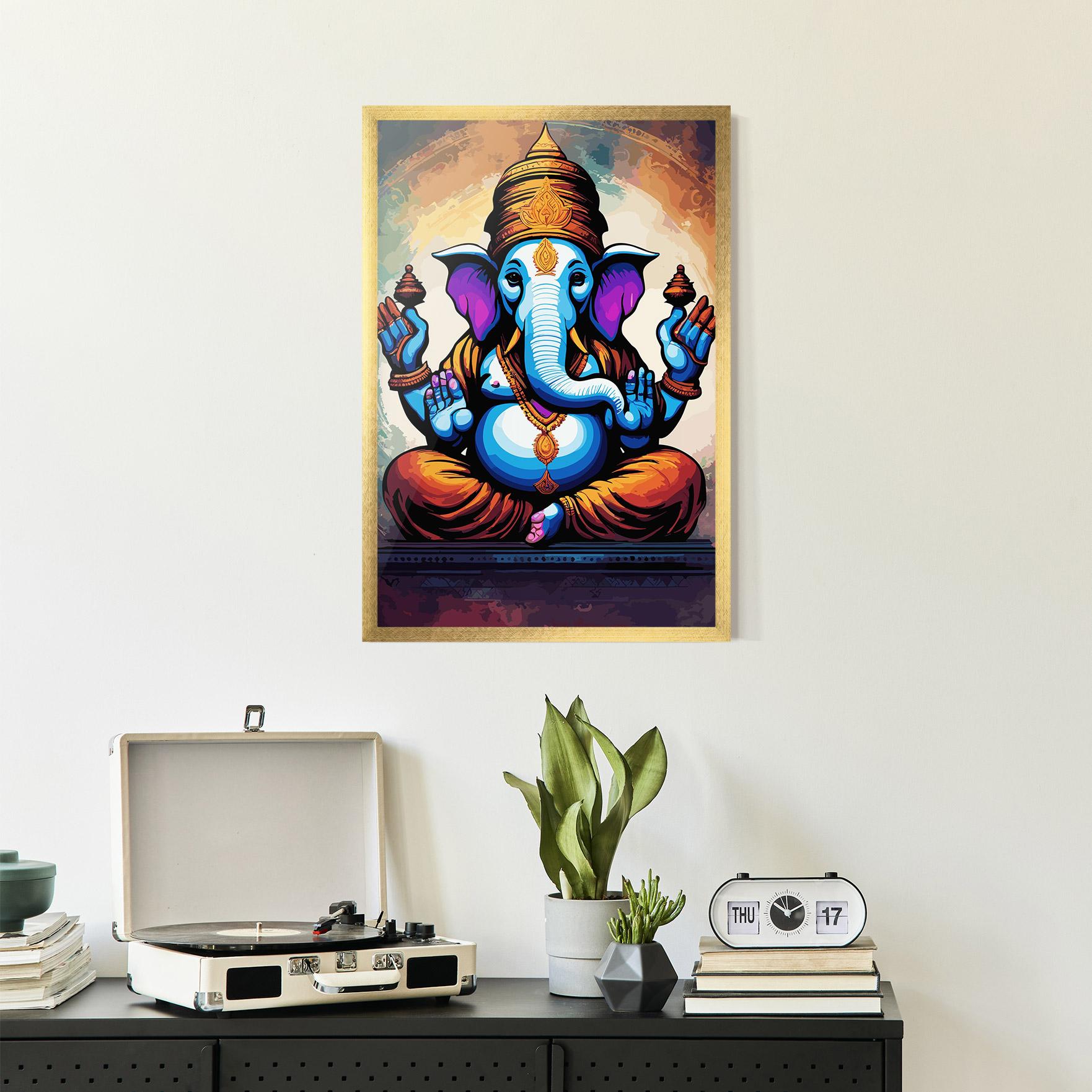 Keretezett Poszter Ganesh Colorful mockup 2