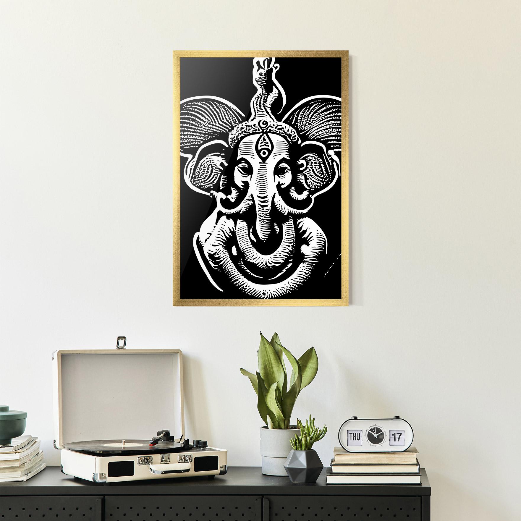 Keretezett Poszter White Head Elephant mockup 2