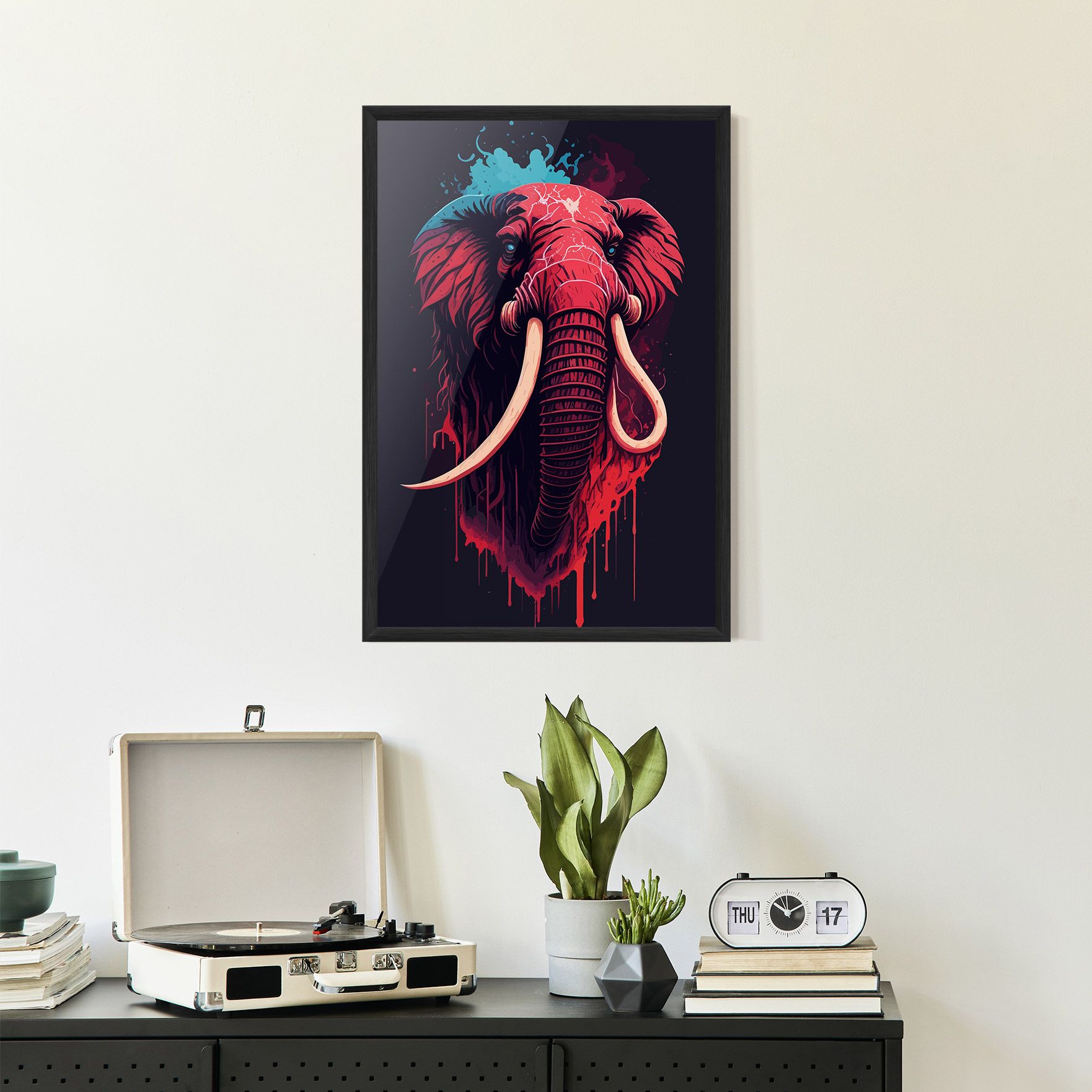 Blue Red Elephant mockup 2