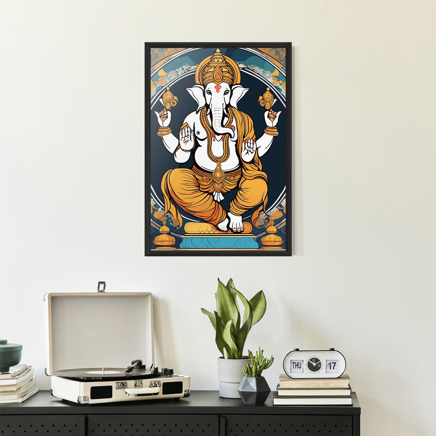 Keretezett Poszter Gold Ganpati mockup 2