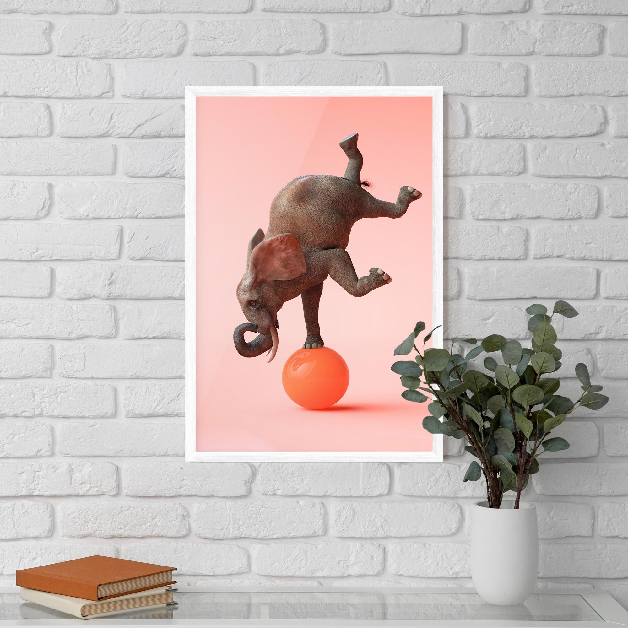 Keretezett Poszter Ball Elephant mockup 5