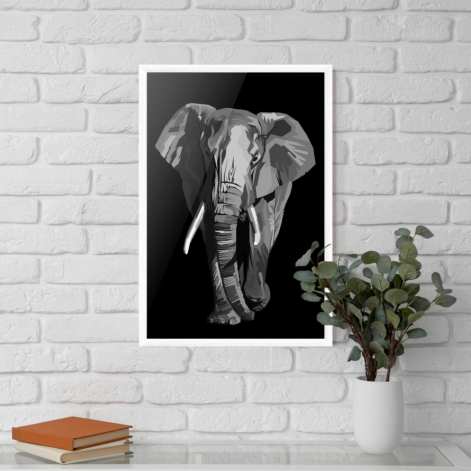 Keretezett Poszter Beautiful Grey Elephant mockup 5