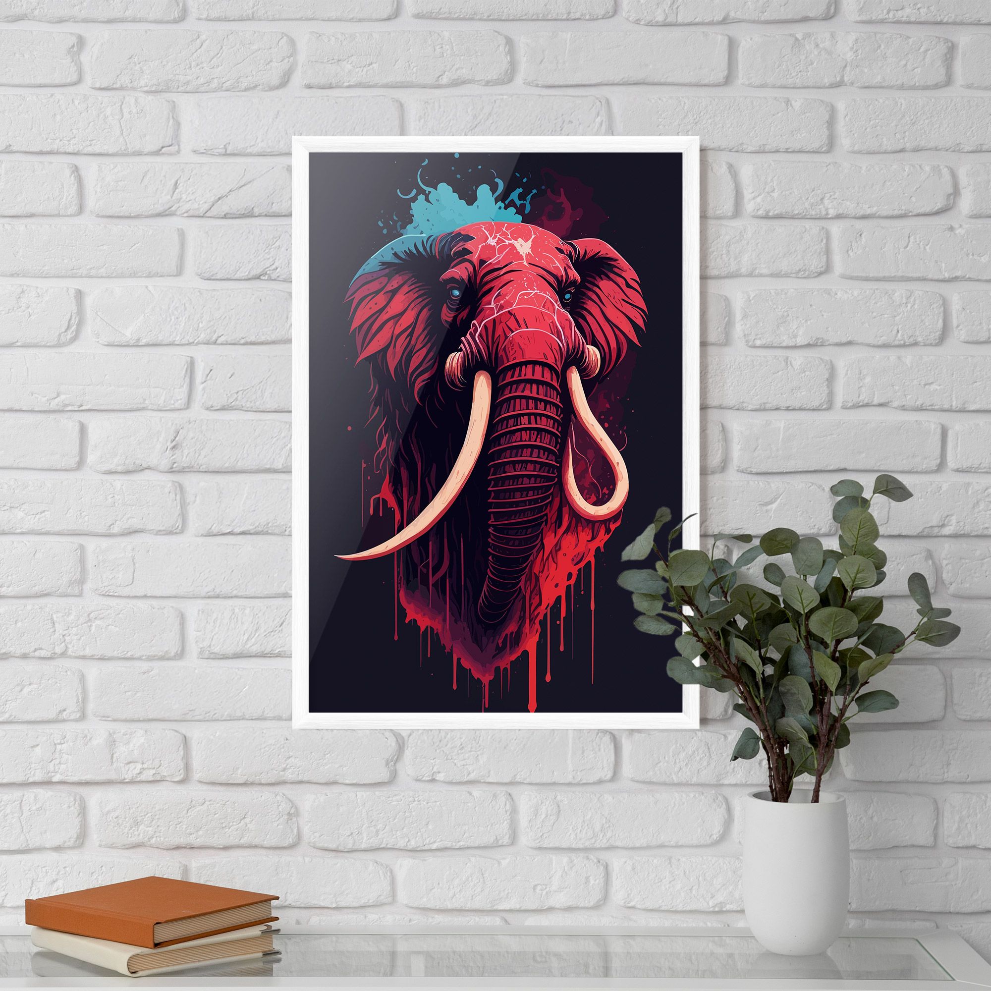 Blue Red Elephant mockup 5