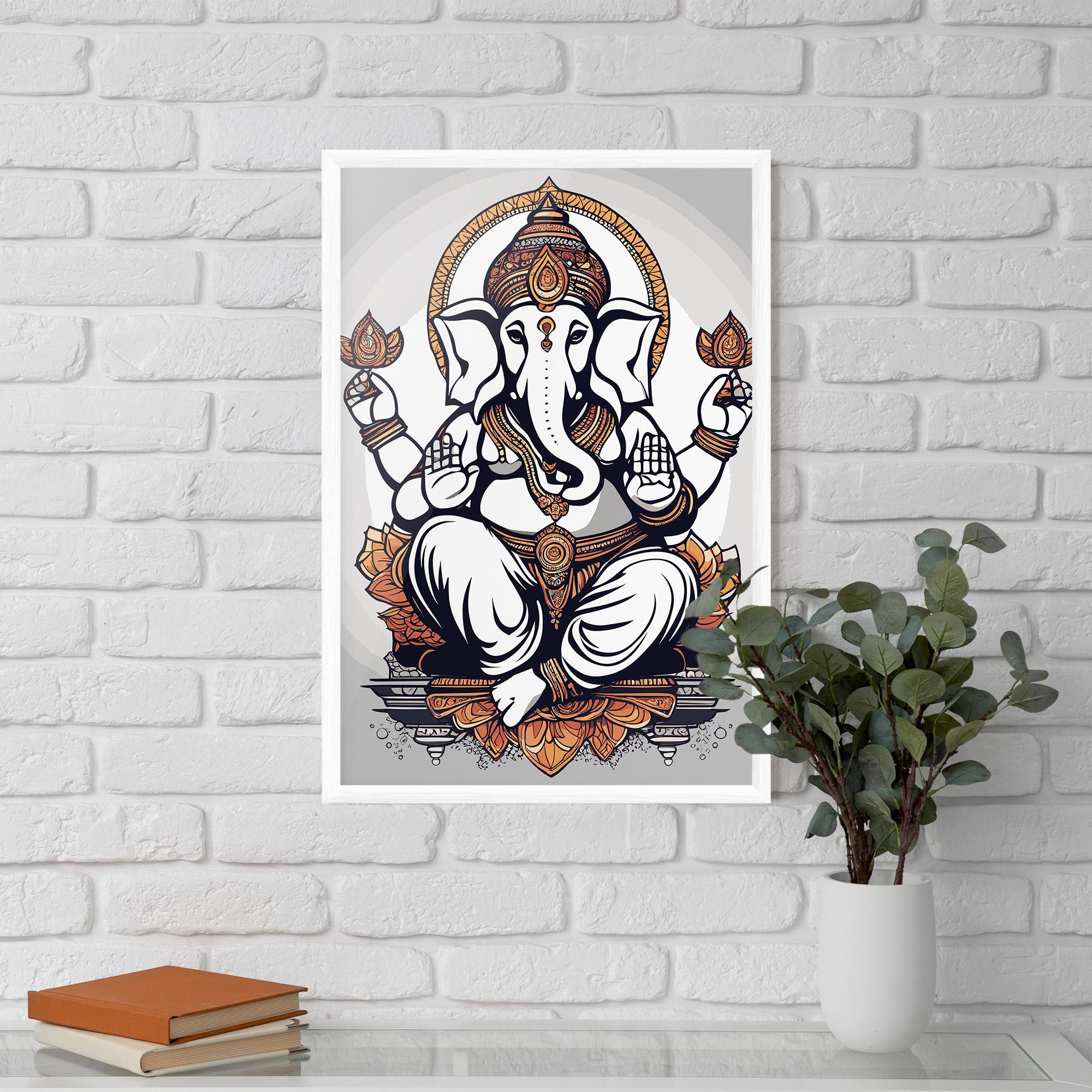 Keretezett Poszter Chaturthi Grey mockup 5