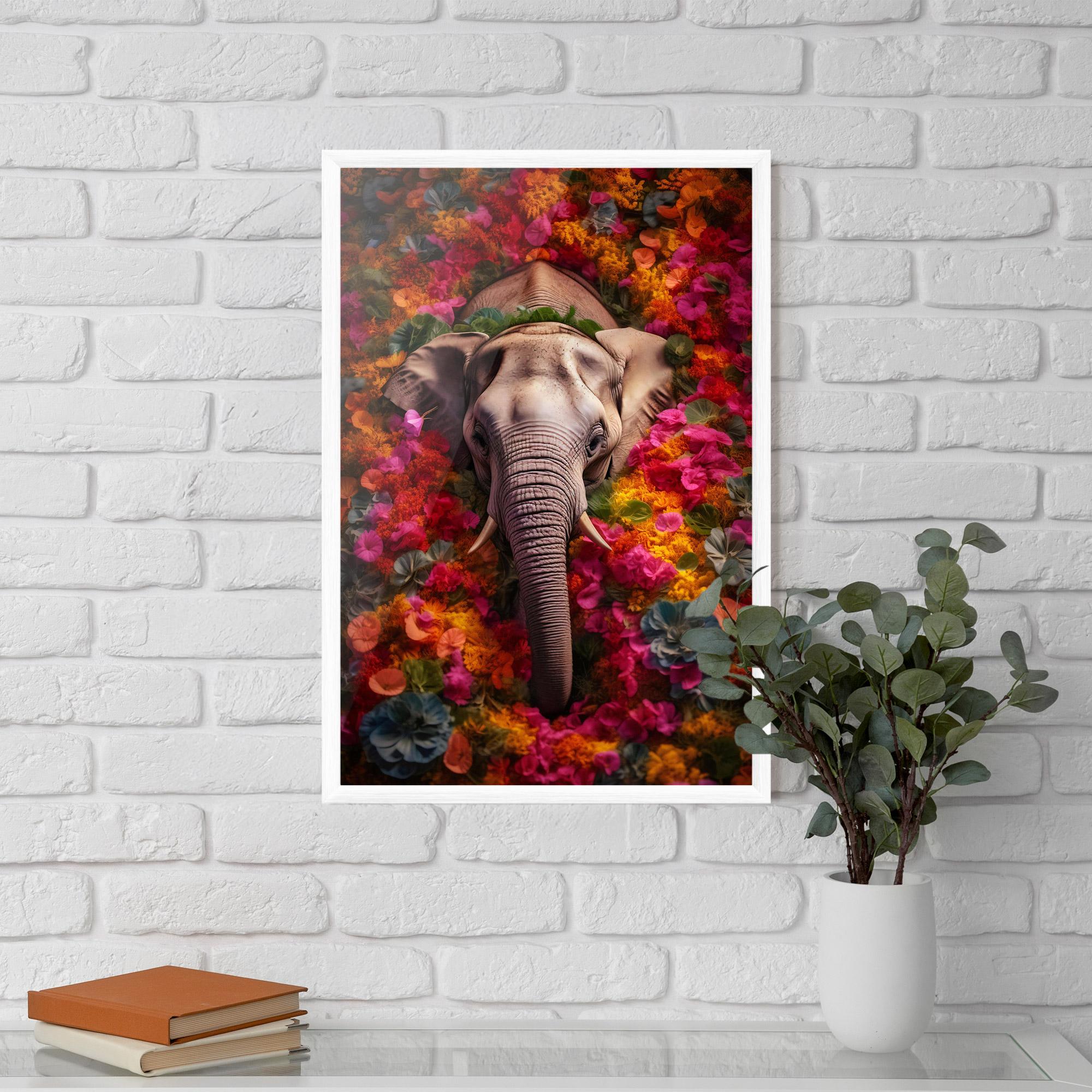 Keretezett Poszter Flower Elephant mockup 5