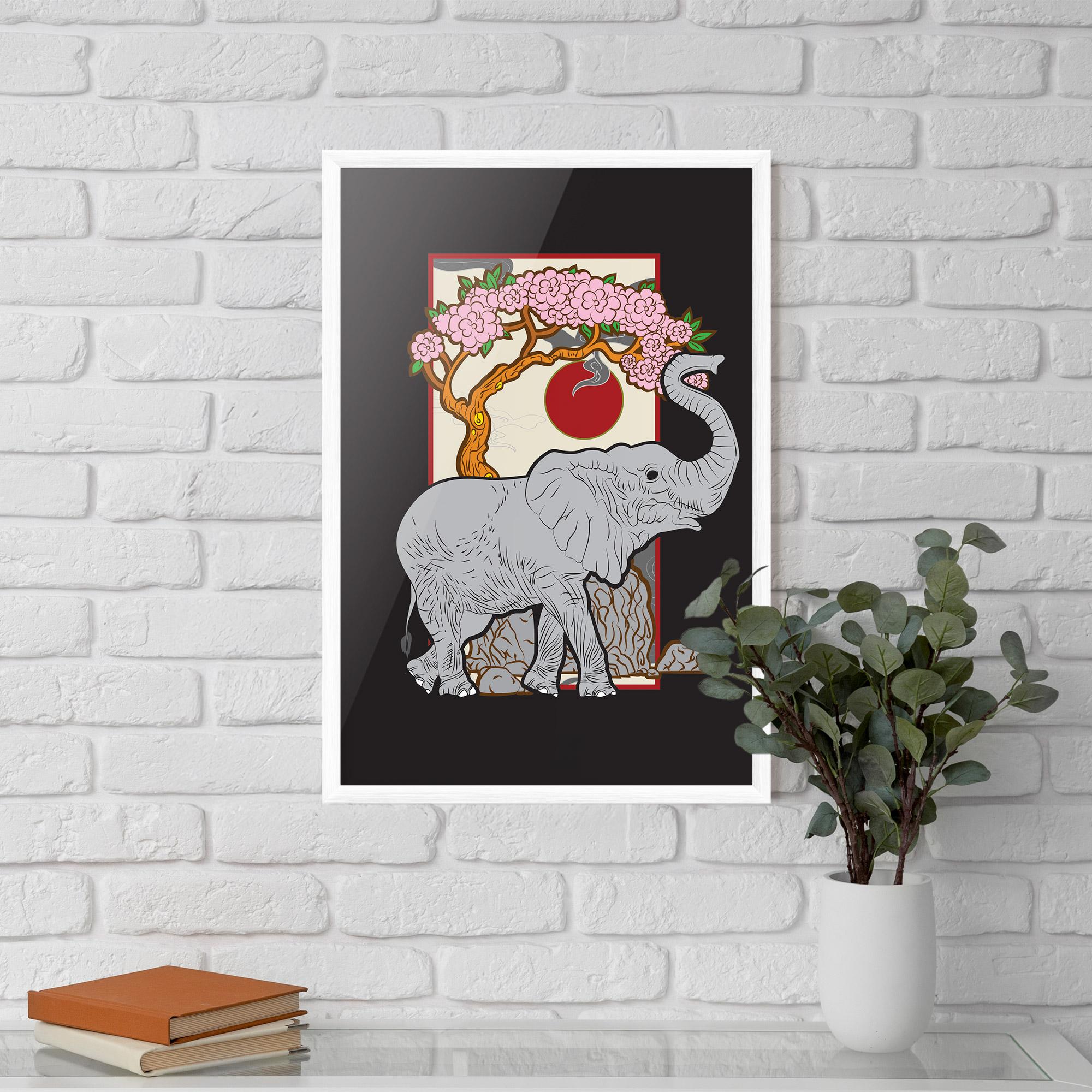 Keretezett Poszter Three Elephant mockup 5