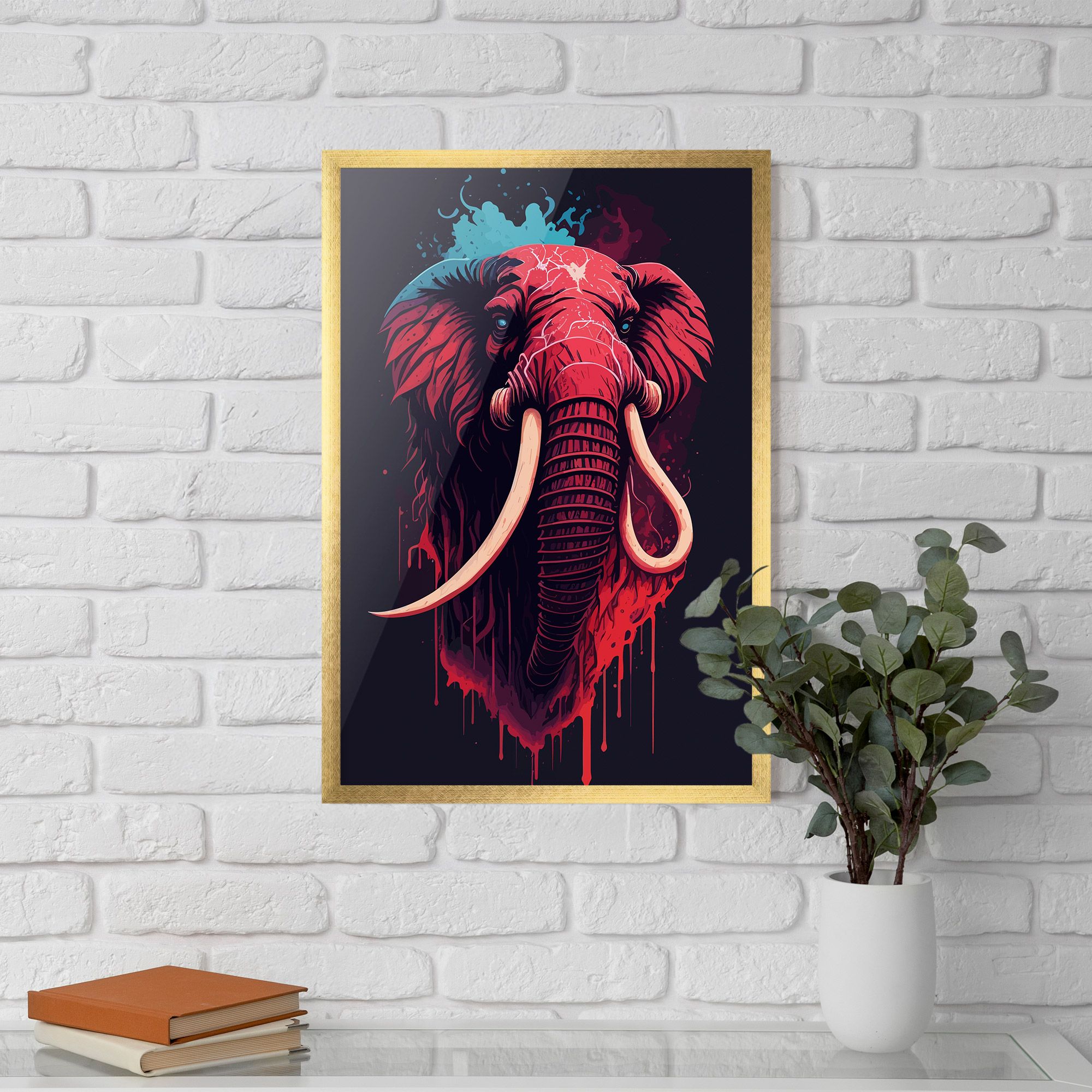 Blue Red Elephant mockup 5