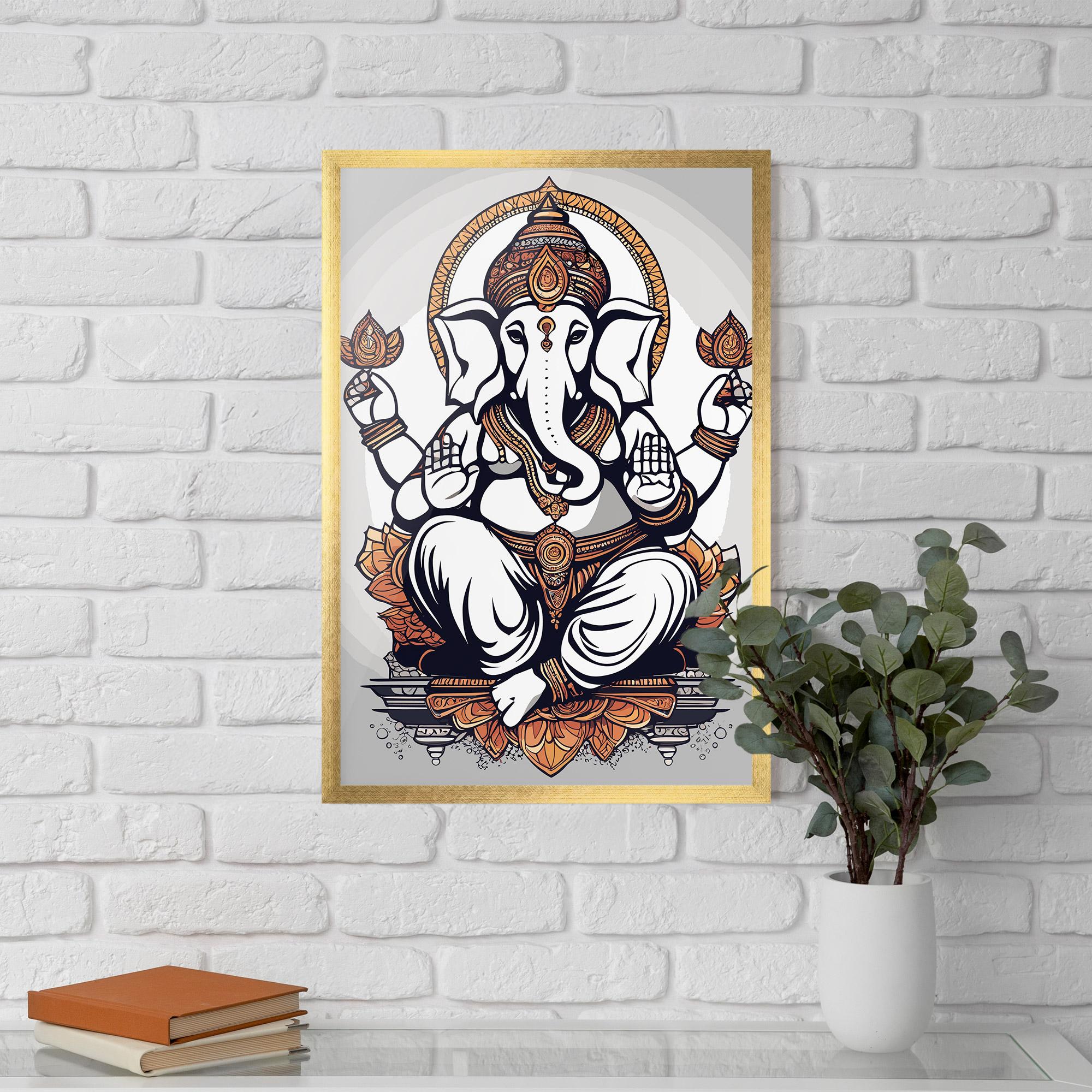 Keretezett Poszter Chaturthi Grey mockup 5