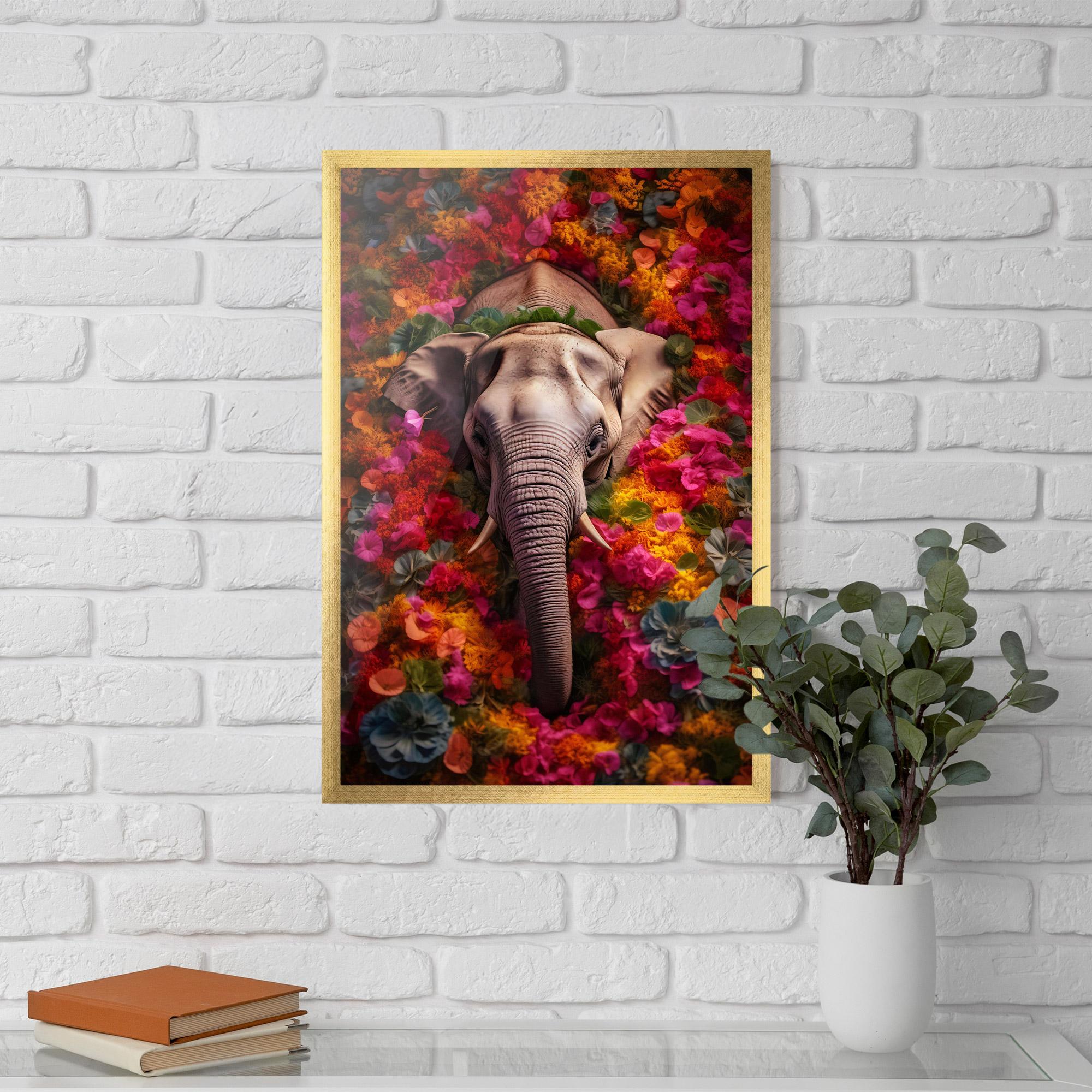 Keretezett Poszter Flower Elephant mockup 5