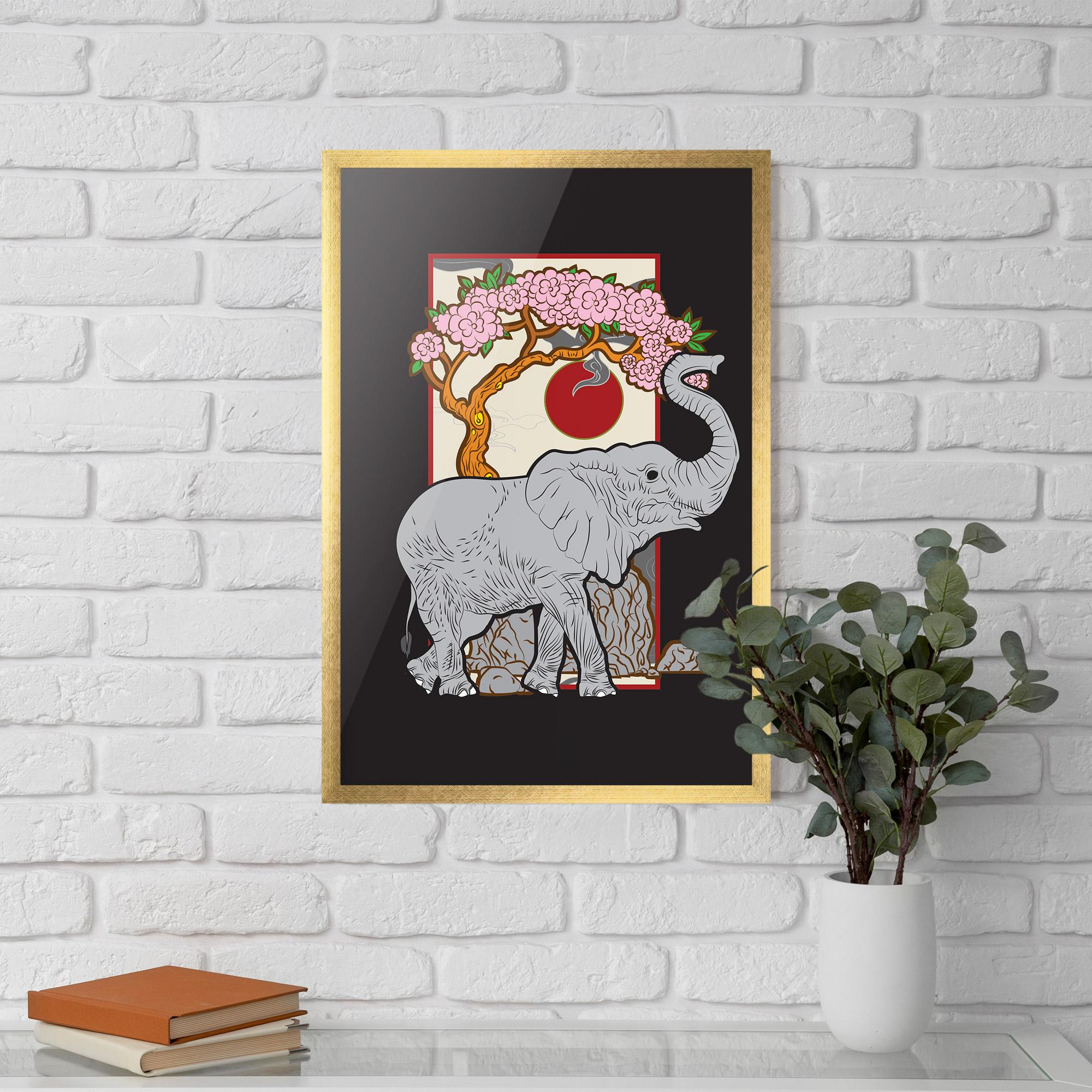 Keretezett Poszter Three Elephant mockup 5