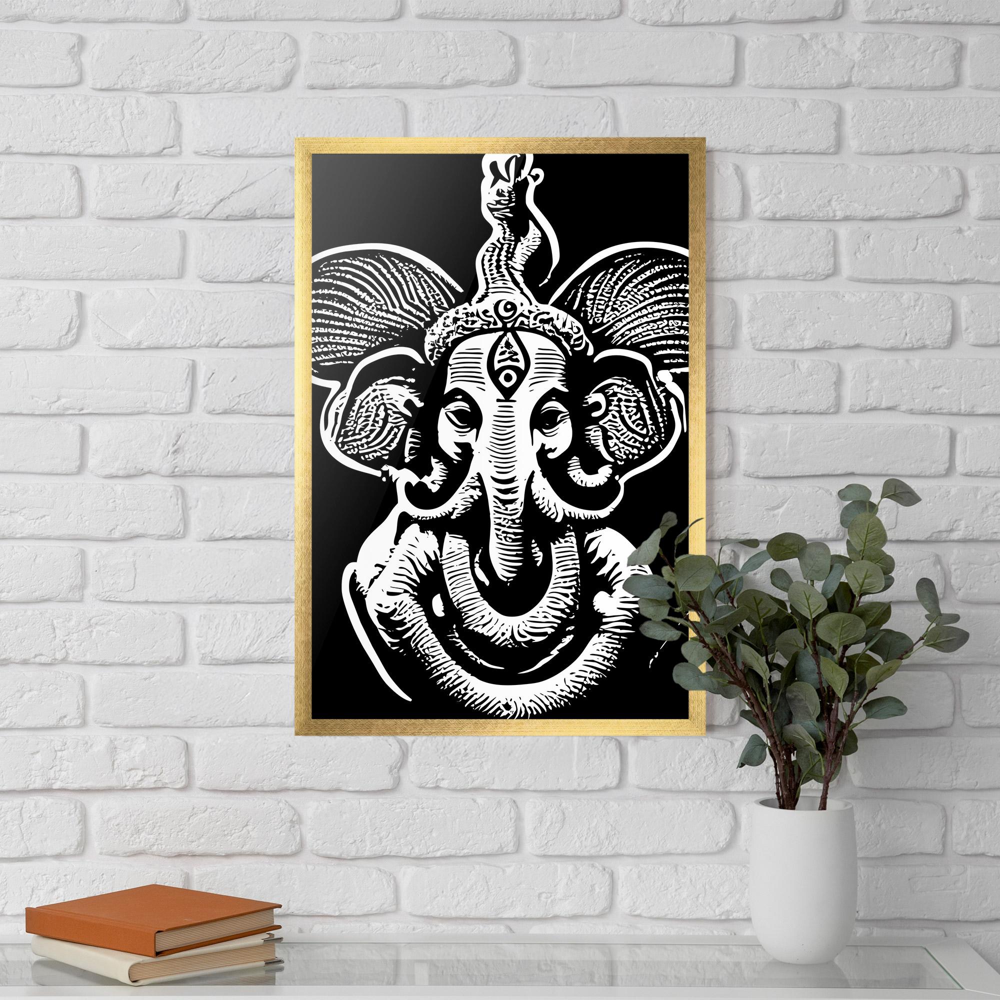 Keretezett Poszter White Head Elephant mockup 5