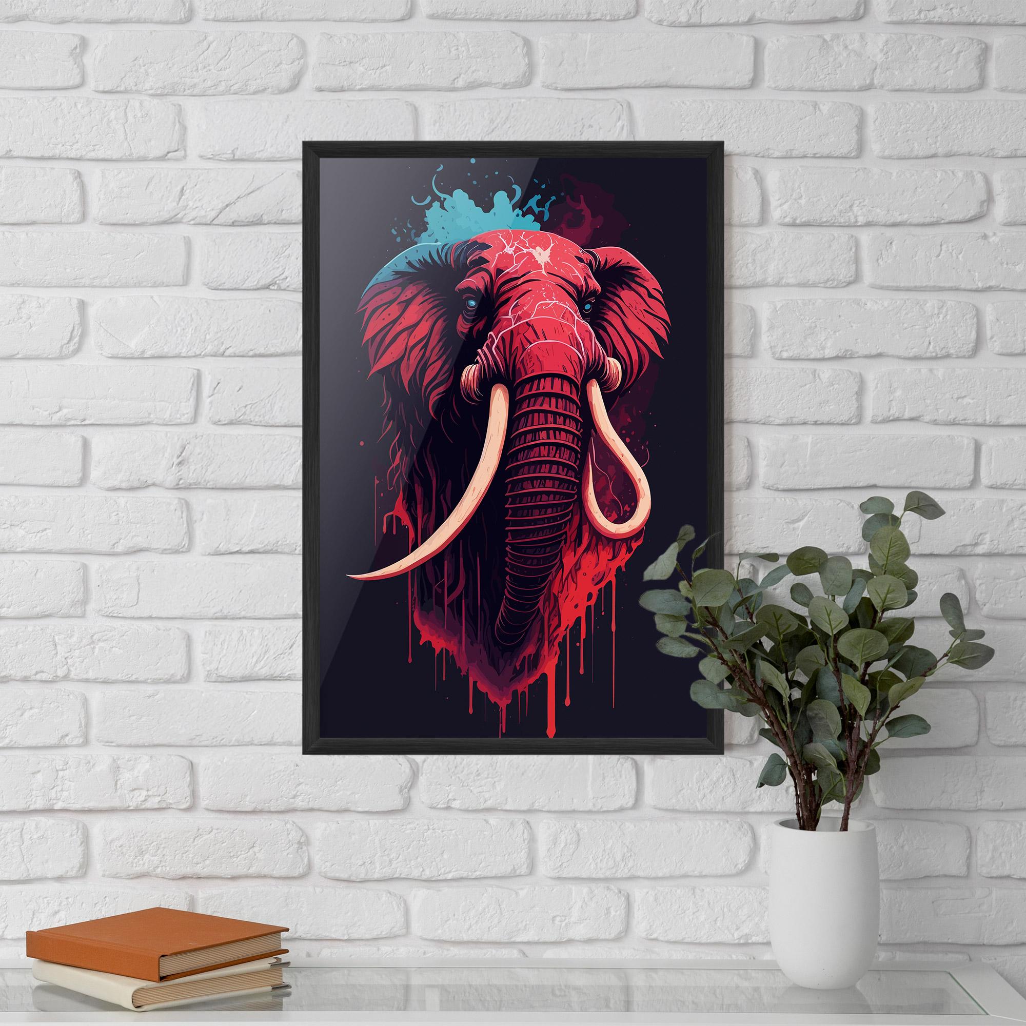 Keretezett Poszter Blue Red Elephant mockup 5