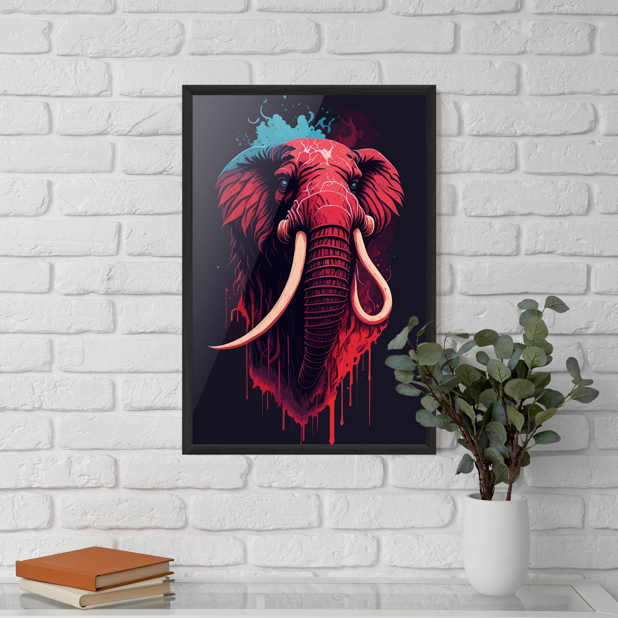 Blue Red Elephant mockup 5