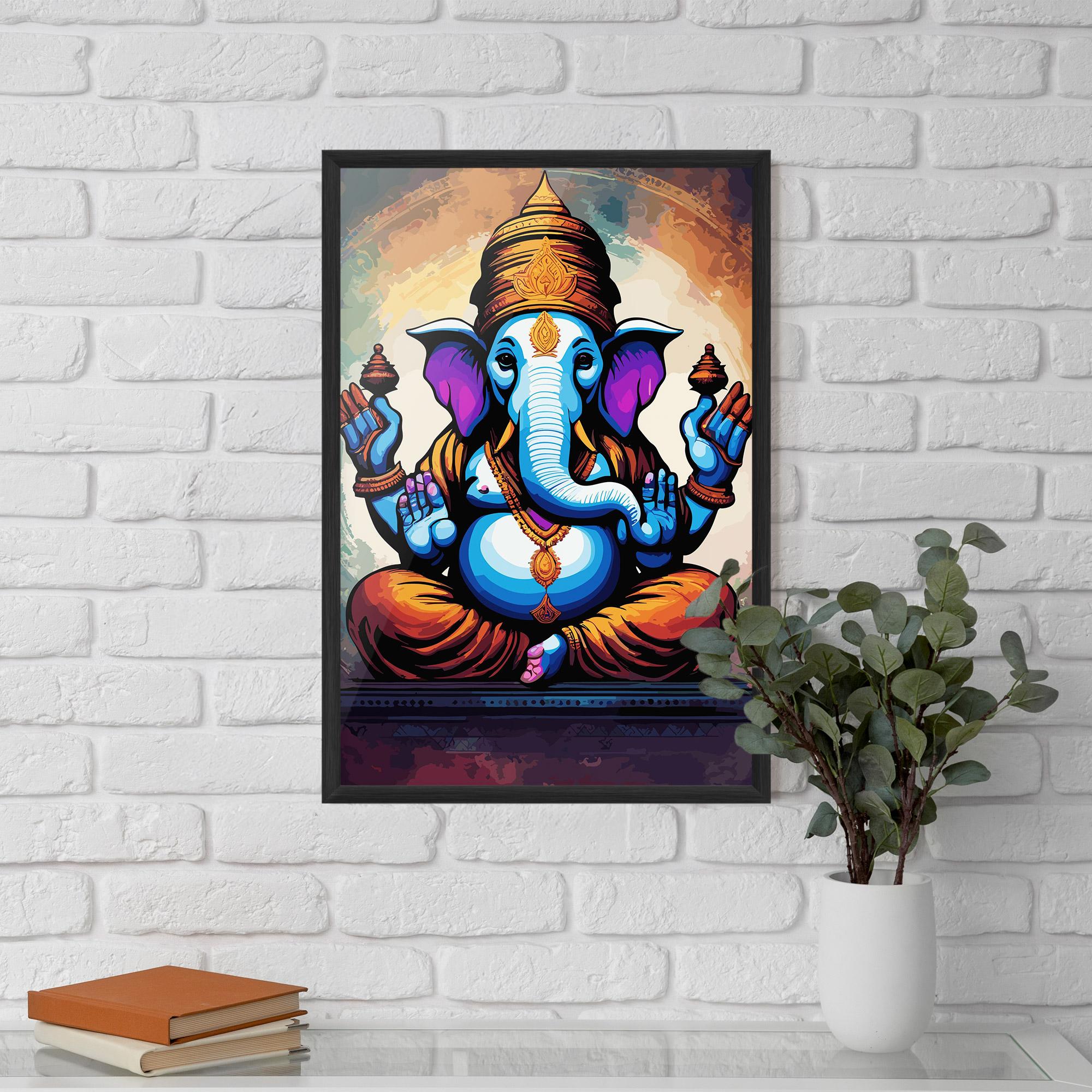 Keretezett Poszter Ganesh Colorful mockup 5