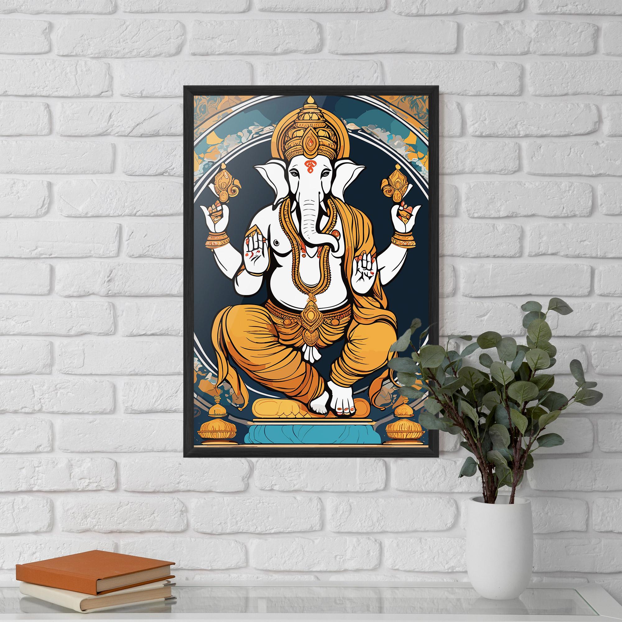 Keretezett Poszter Gold Ganpati mockup 5