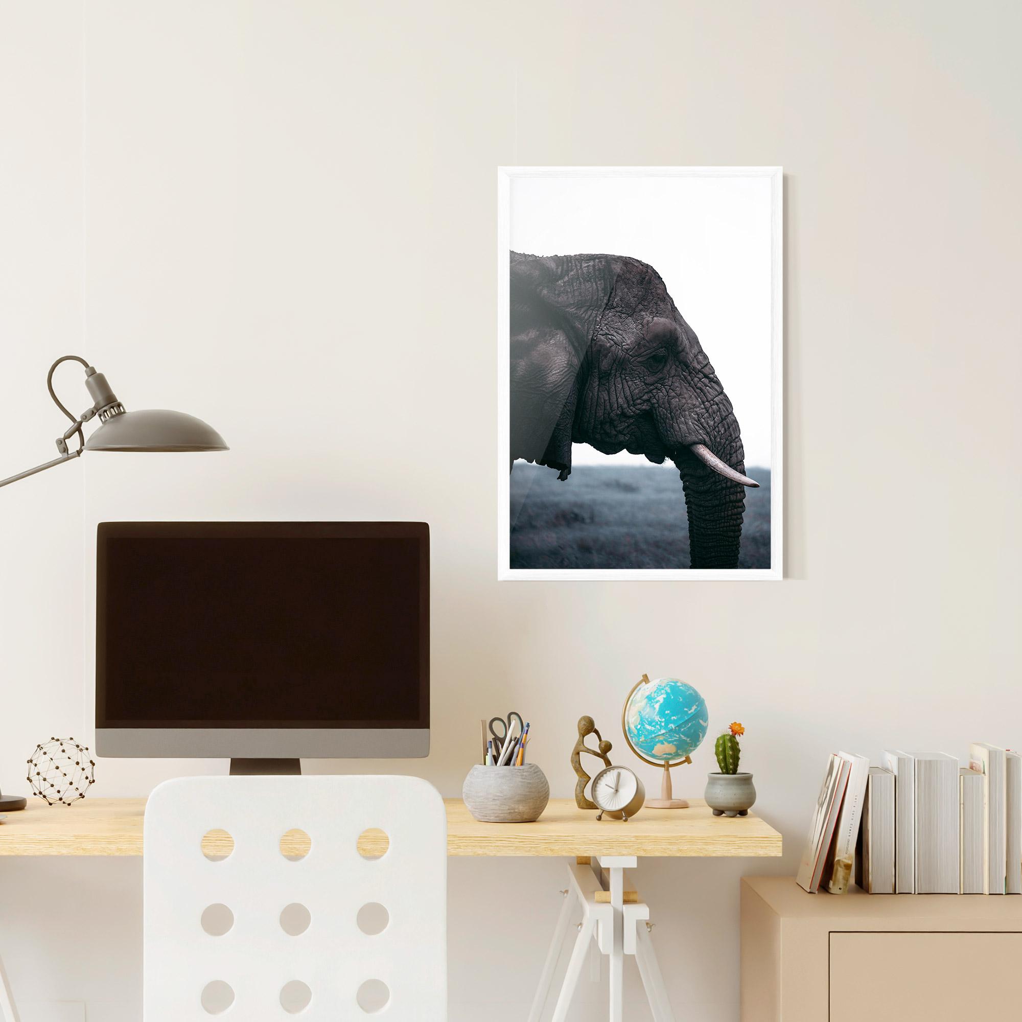 Keretezett Poszter Close Grey Eelephant mockup 6