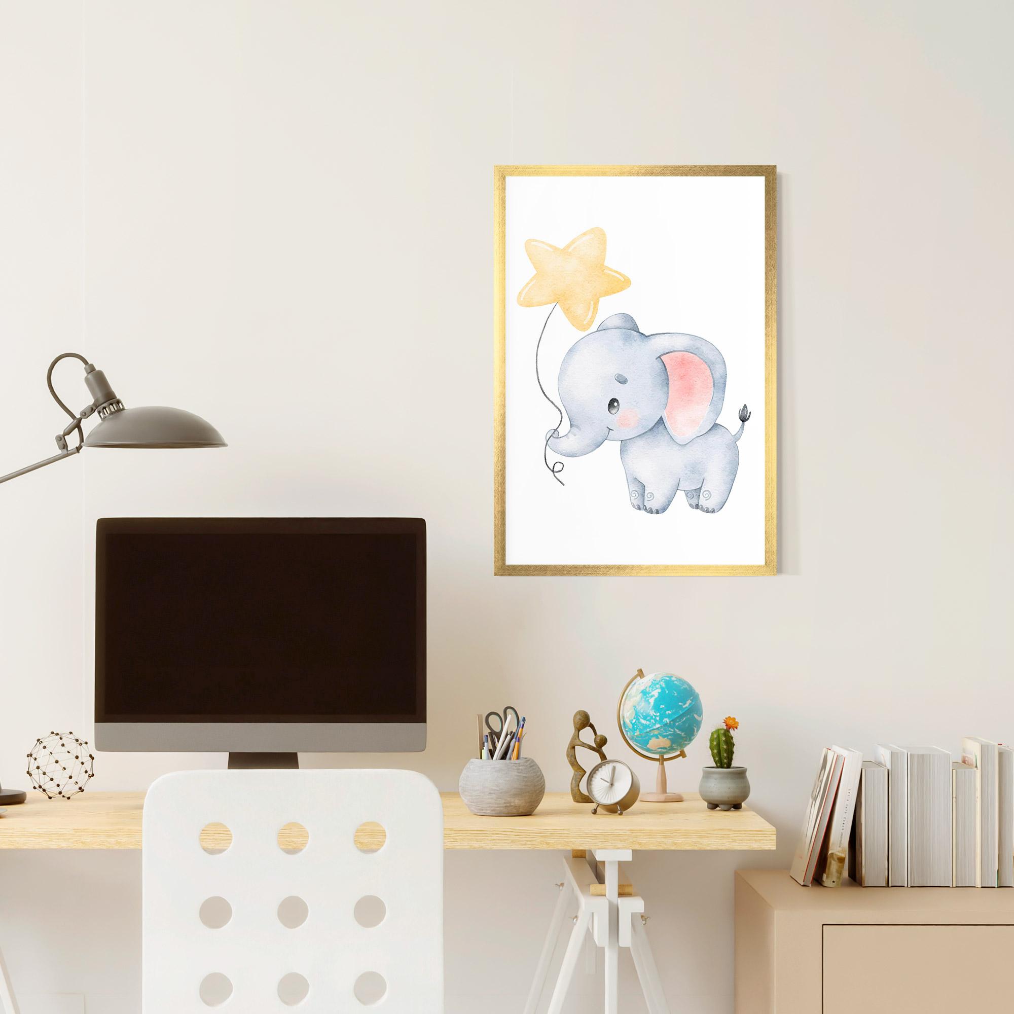 Keretezett Poszter Baby Elephant Kids mockup 6