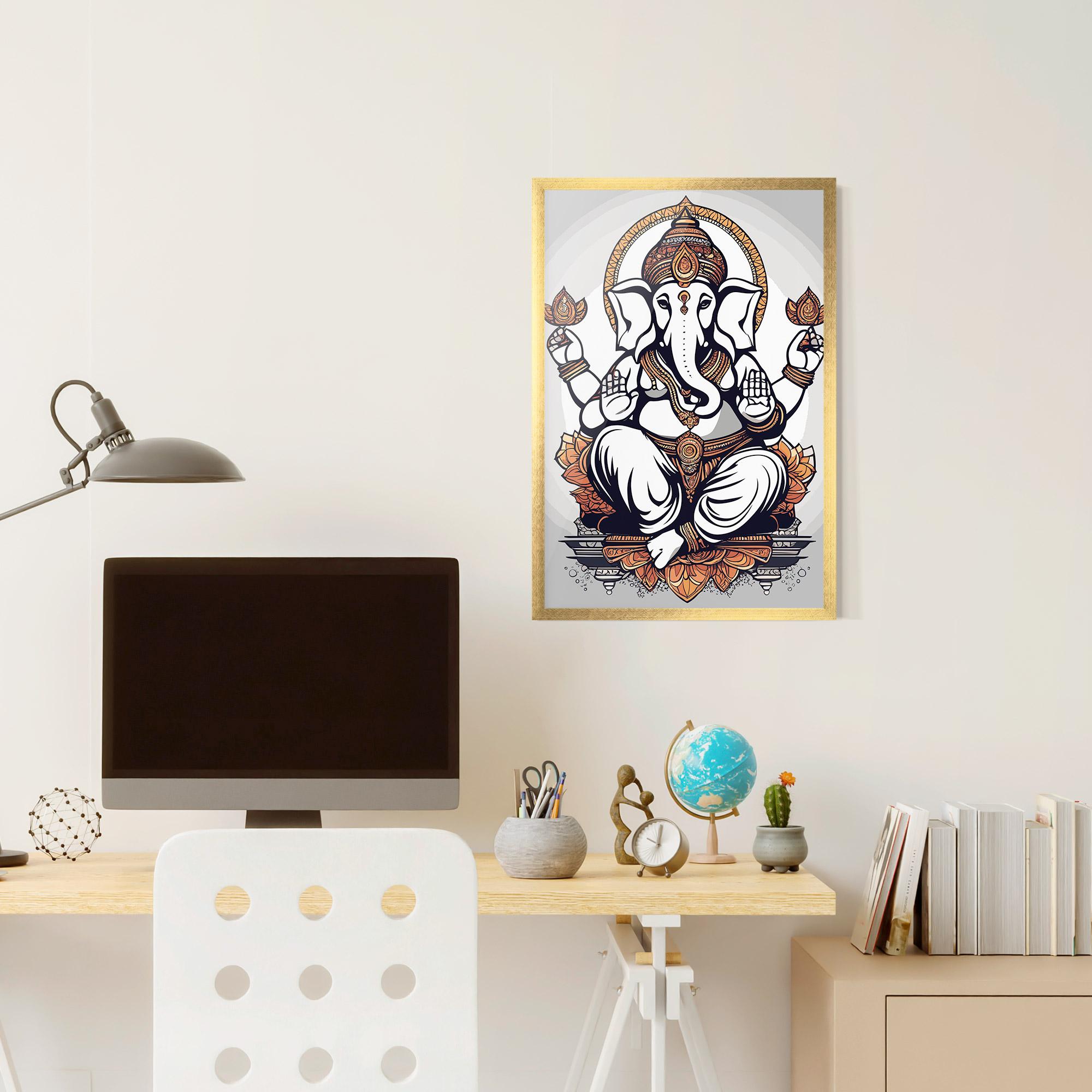 Keretezett Poszter Chaturthi Grey mockup 6