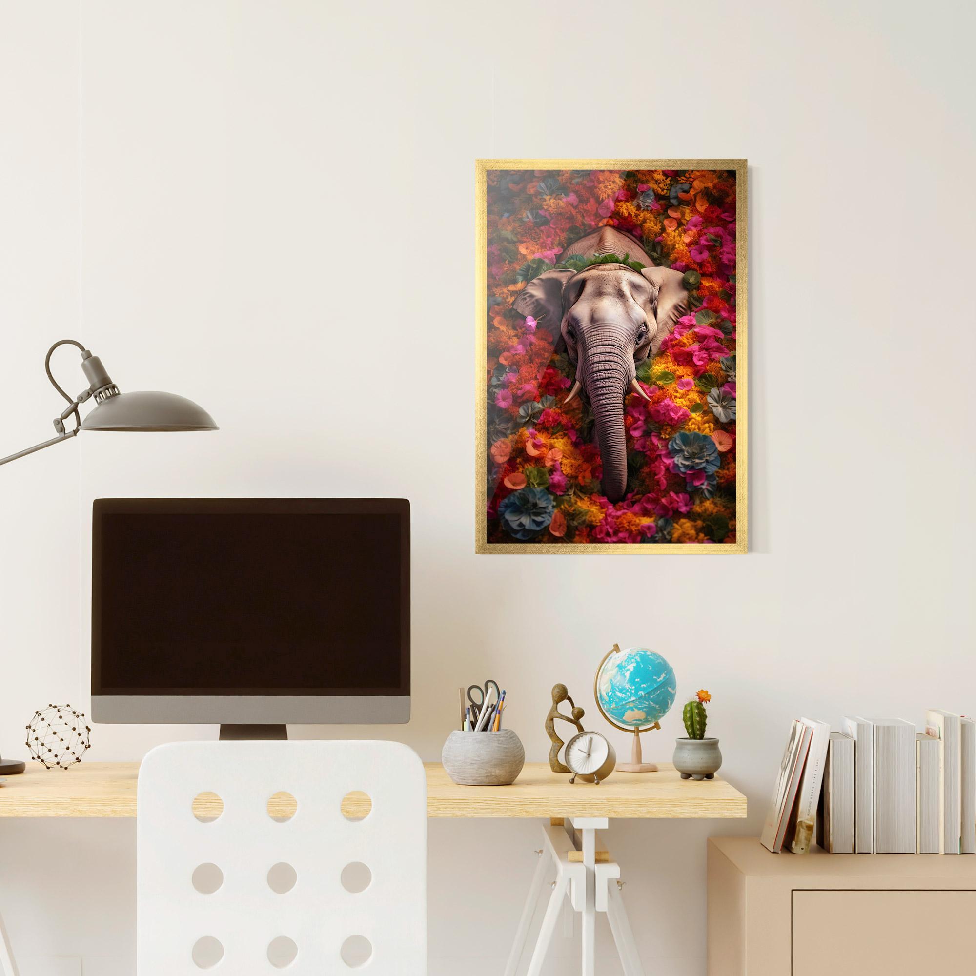 Keretezett Poszter Flower Elephant mockup 6