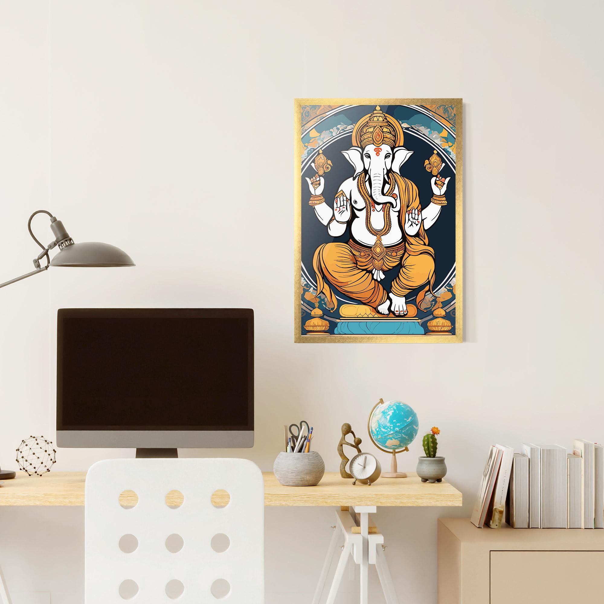 Keretezett Poszter Gold Ganpati mockup 6