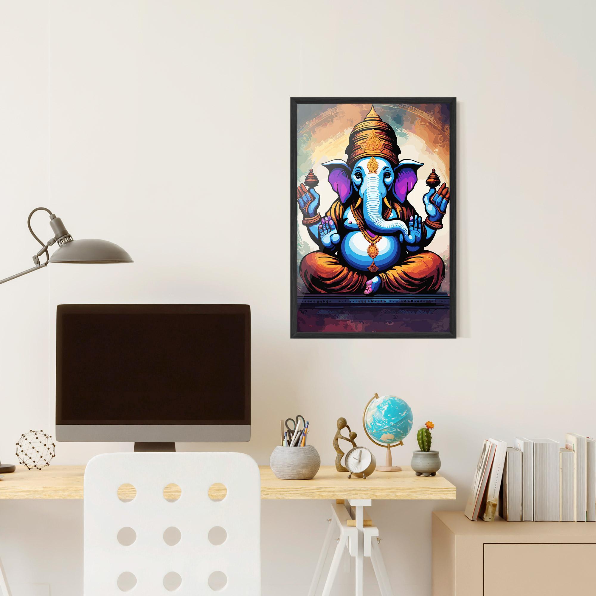 Keretezett Poszter Ganesh Colorful mockup 6