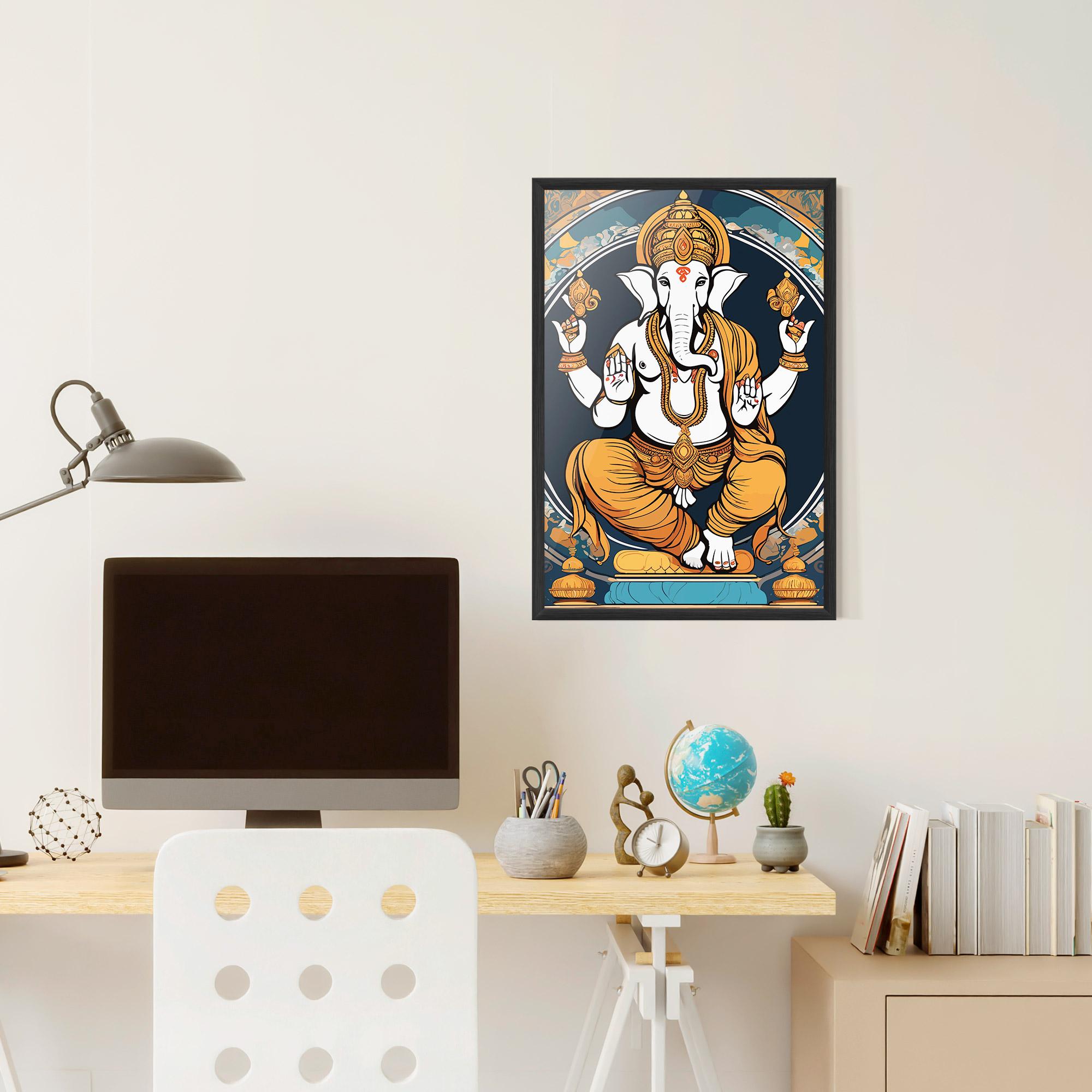 Keretezett Poszter Gold Ganpati mockup 6