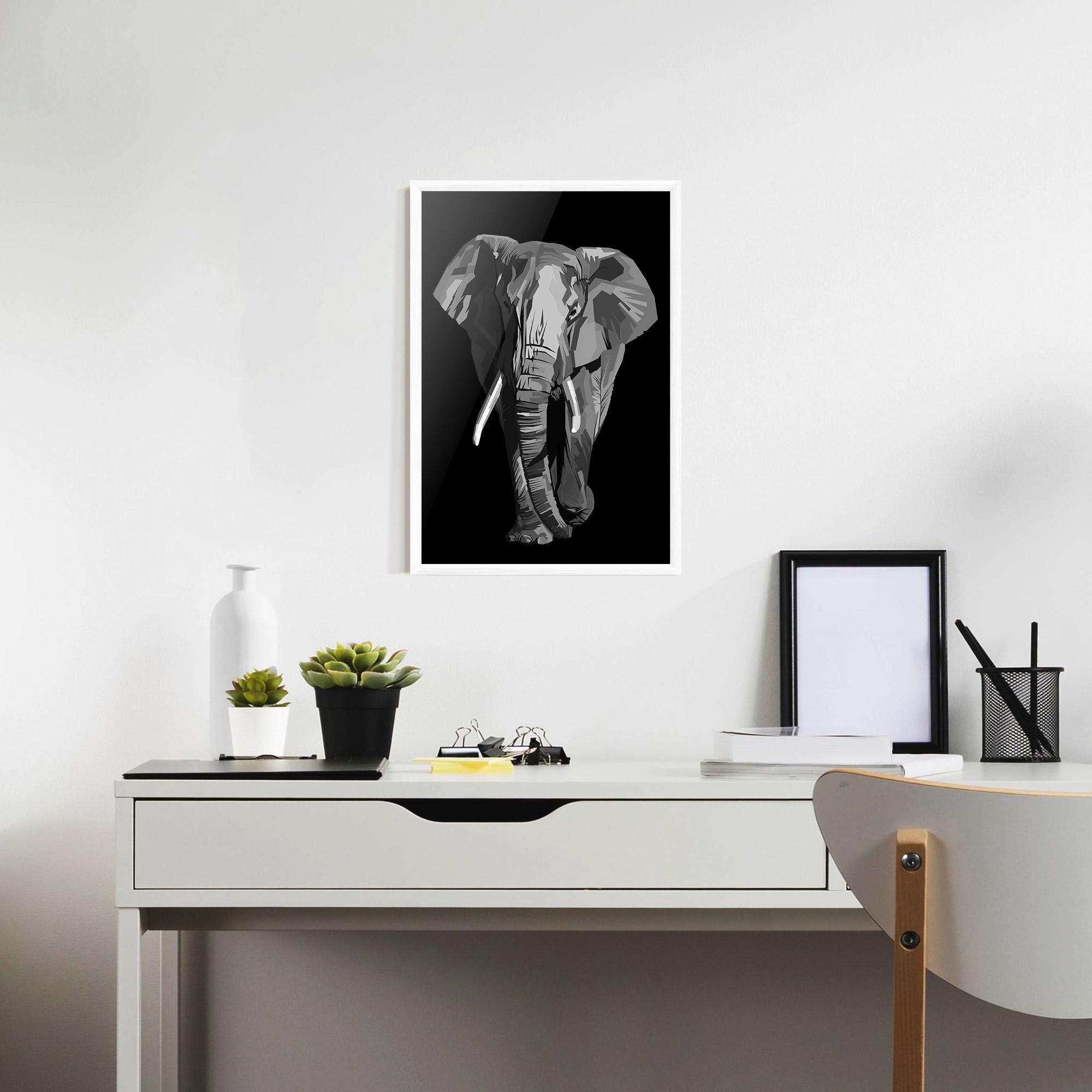 Keretezett Poszter Beautiful Grey Elephant mockup 7
